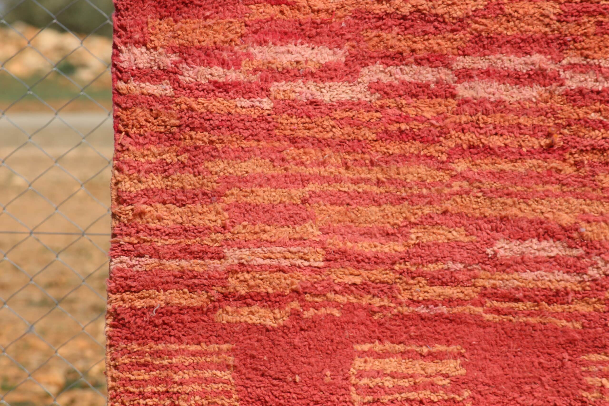 Handwoven Pink Rug - Moroccan Checkered Design - image 3