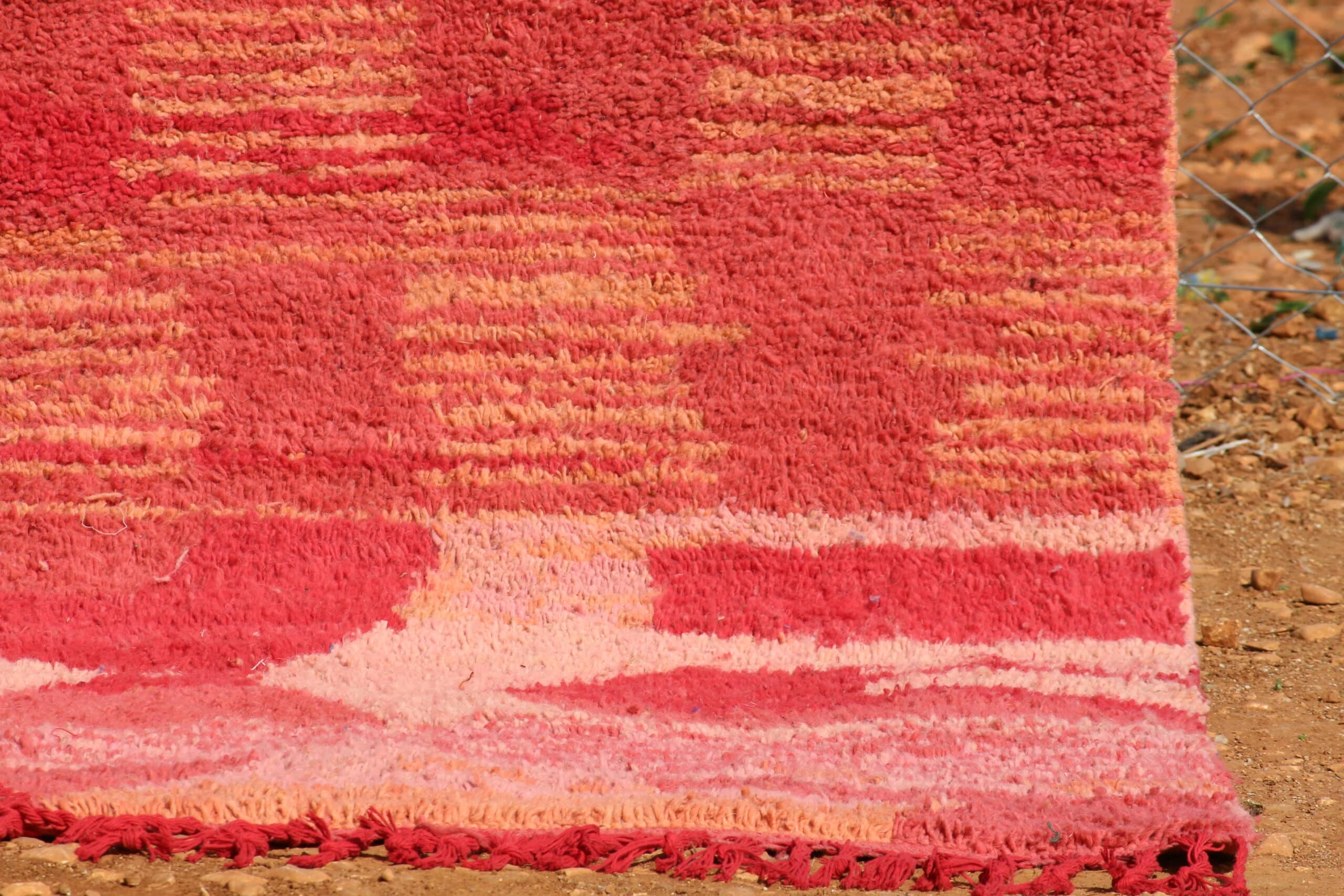Handwoven Pink Rug - Moroccan Checkered Design - image 4