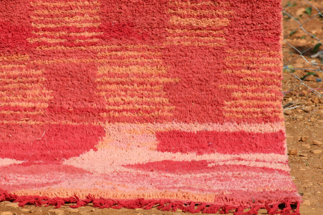 Handwoven Pink Rug - Moroccan Checkered Design - image 4