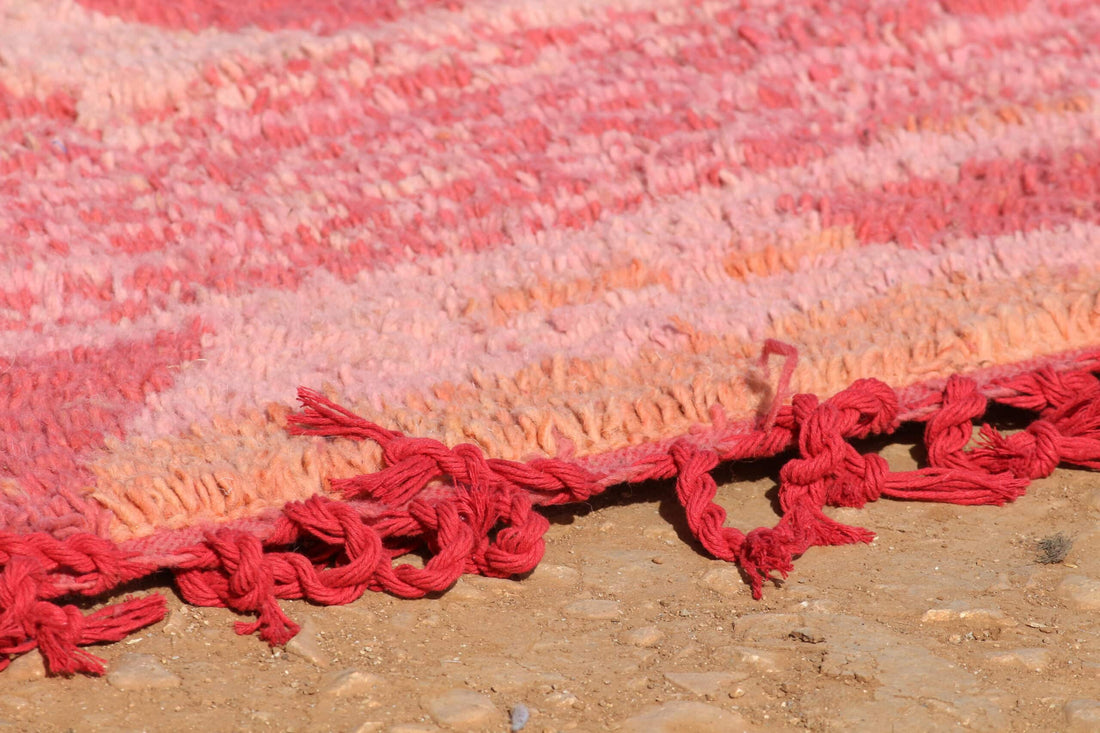 Handwoven Pink Rug - Moroccan Checkered Design - image 5