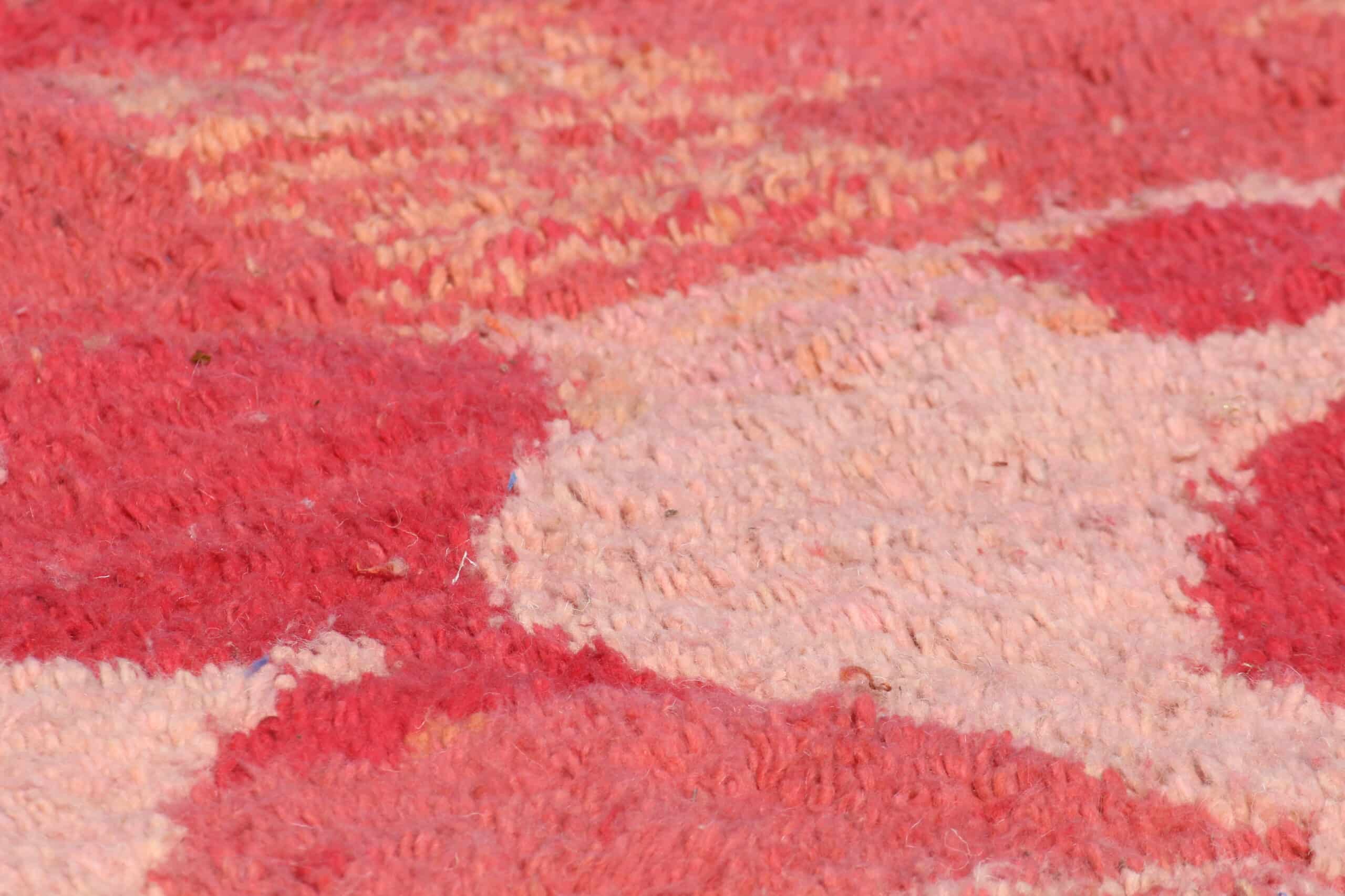 Handwoven Pink Rug - Moroccan Checkered Design - image 6