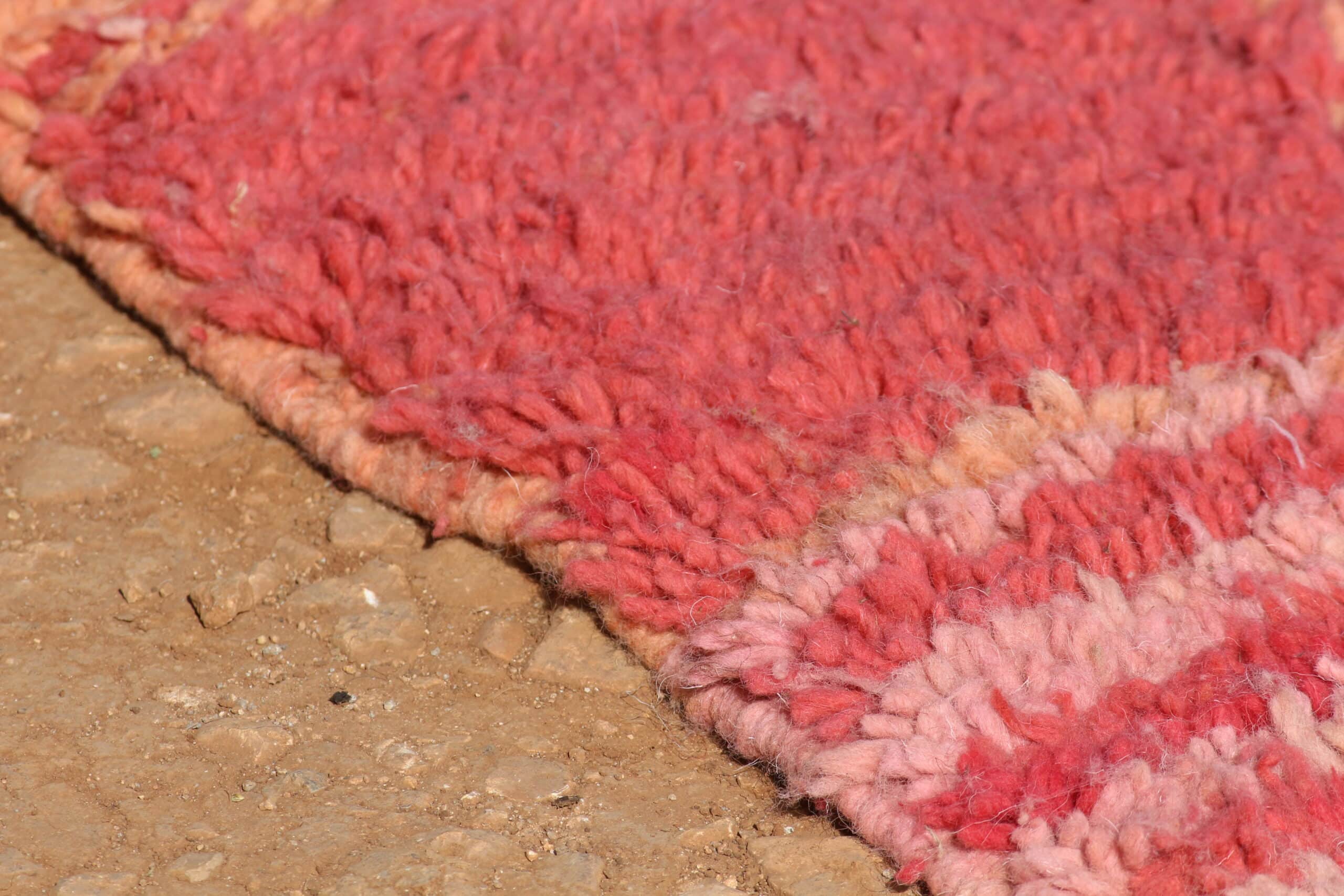 Handwoven Pink Rug - Moroccan Checkered Design - image 7