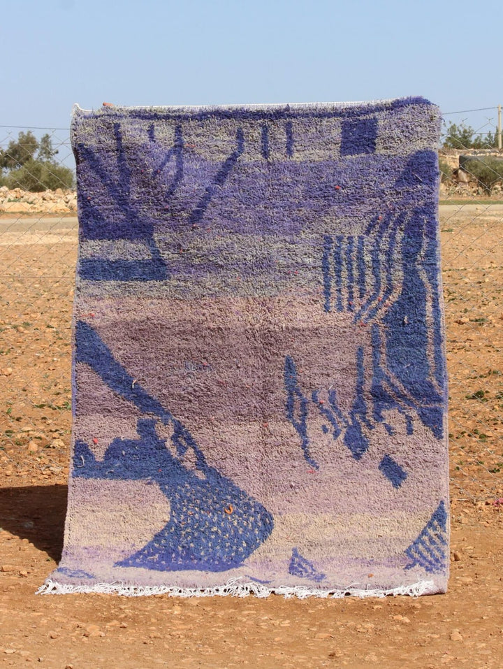 Moroccan Handwoven Purple Rug
