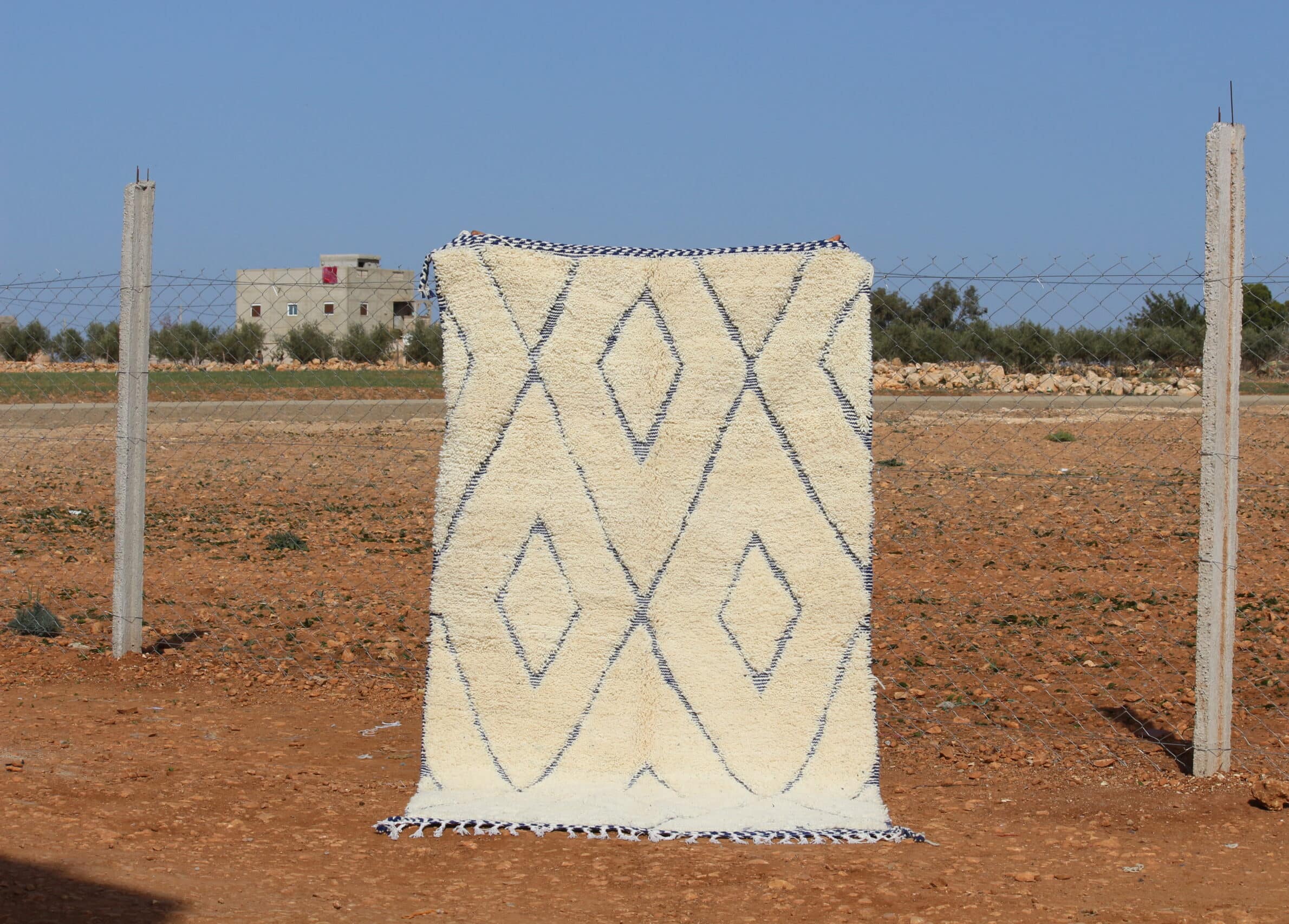 Light blue geometric rug