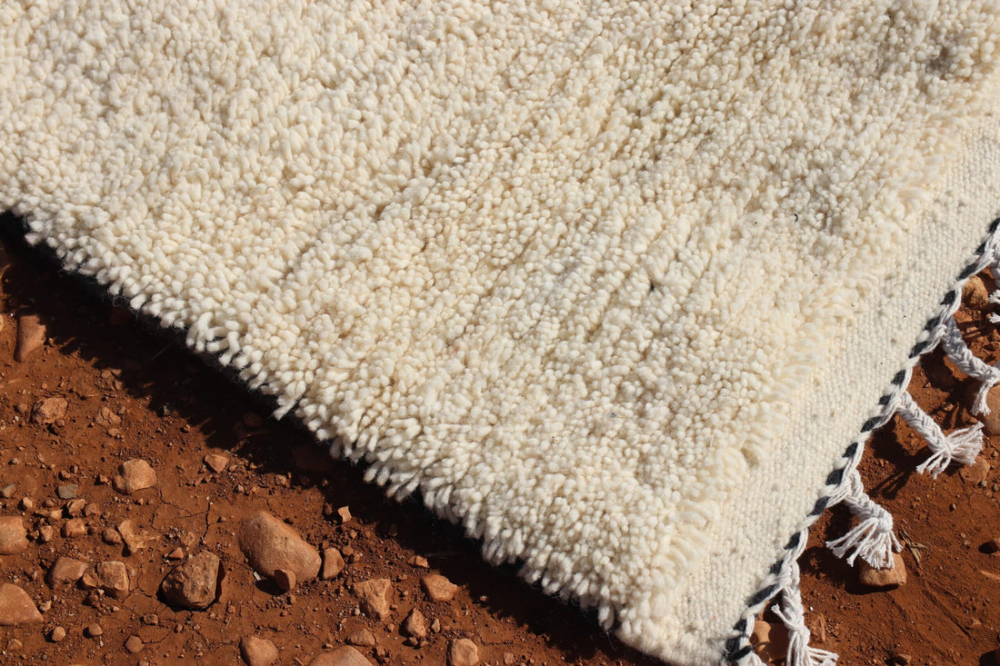 Moroccan Handmade White Carpet - image 4