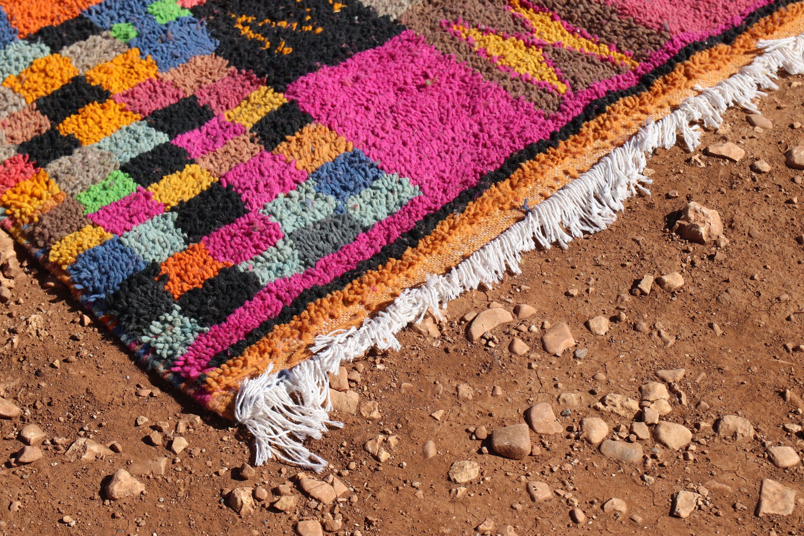 Handmade Moroccan Berber Colorful Carpet - image 4