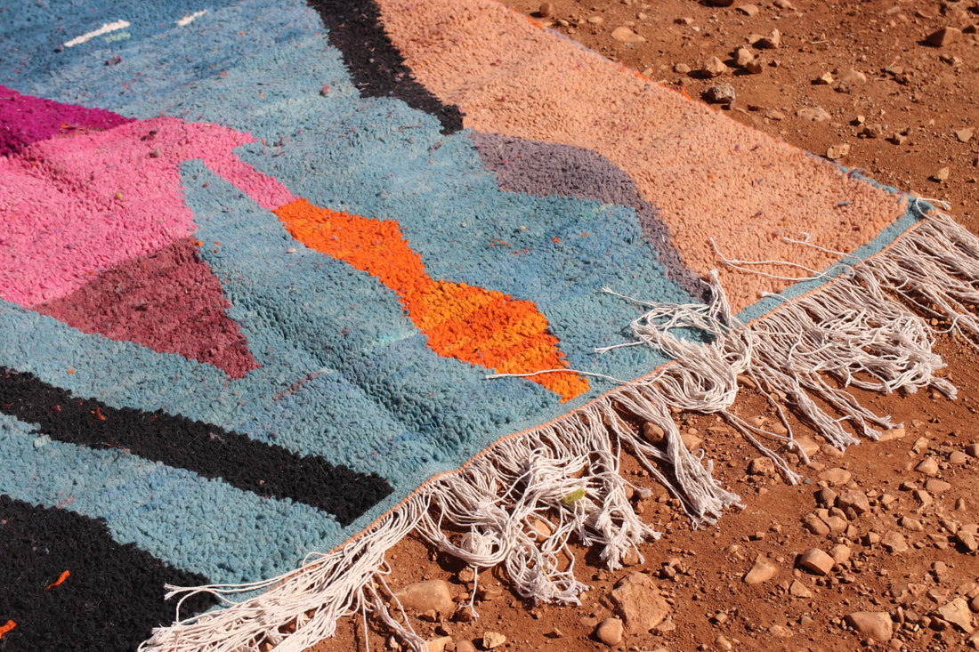 Handmade Abstract Multicolor Rug - image 4