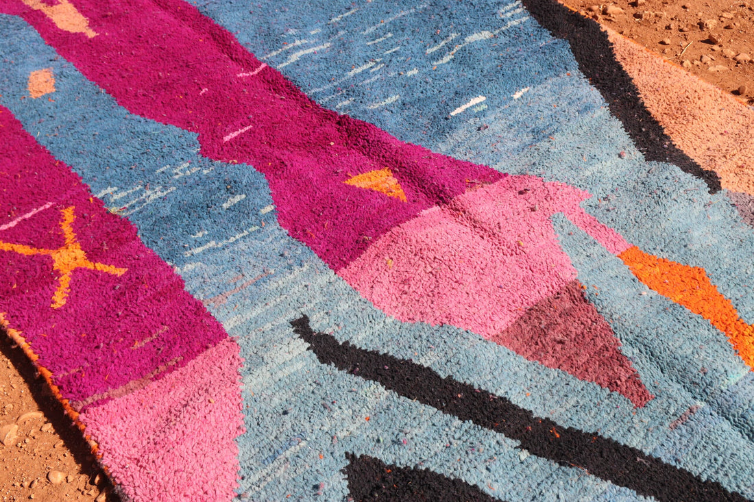 Handmade Abstract Multicolor Rug - image 5