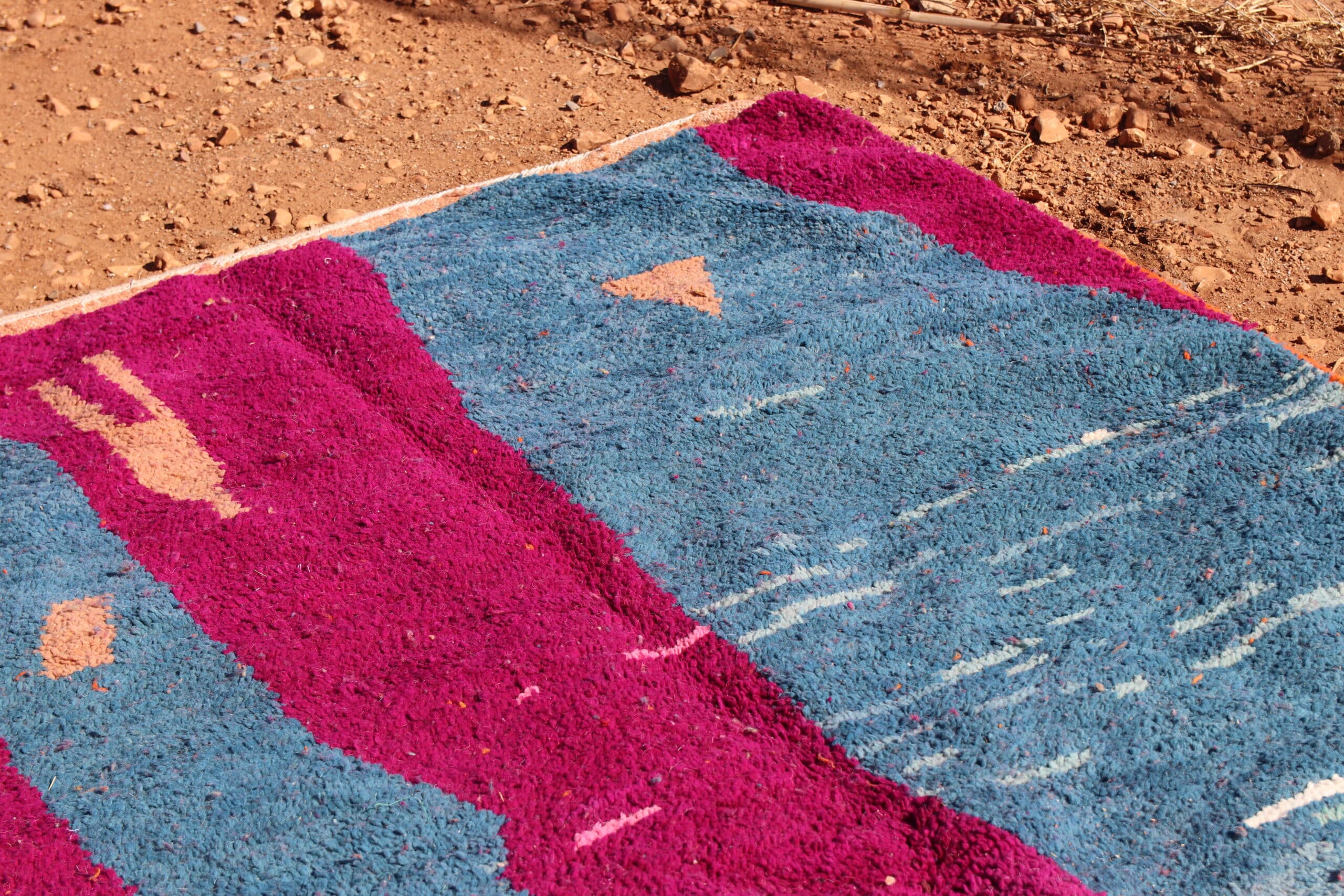 Handmade Abstract Multicolor Rug - image 6