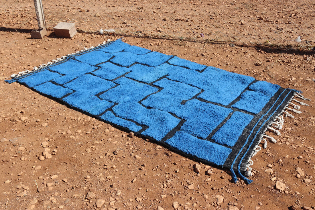 Moroccan Abstract Blue Rug - image 2