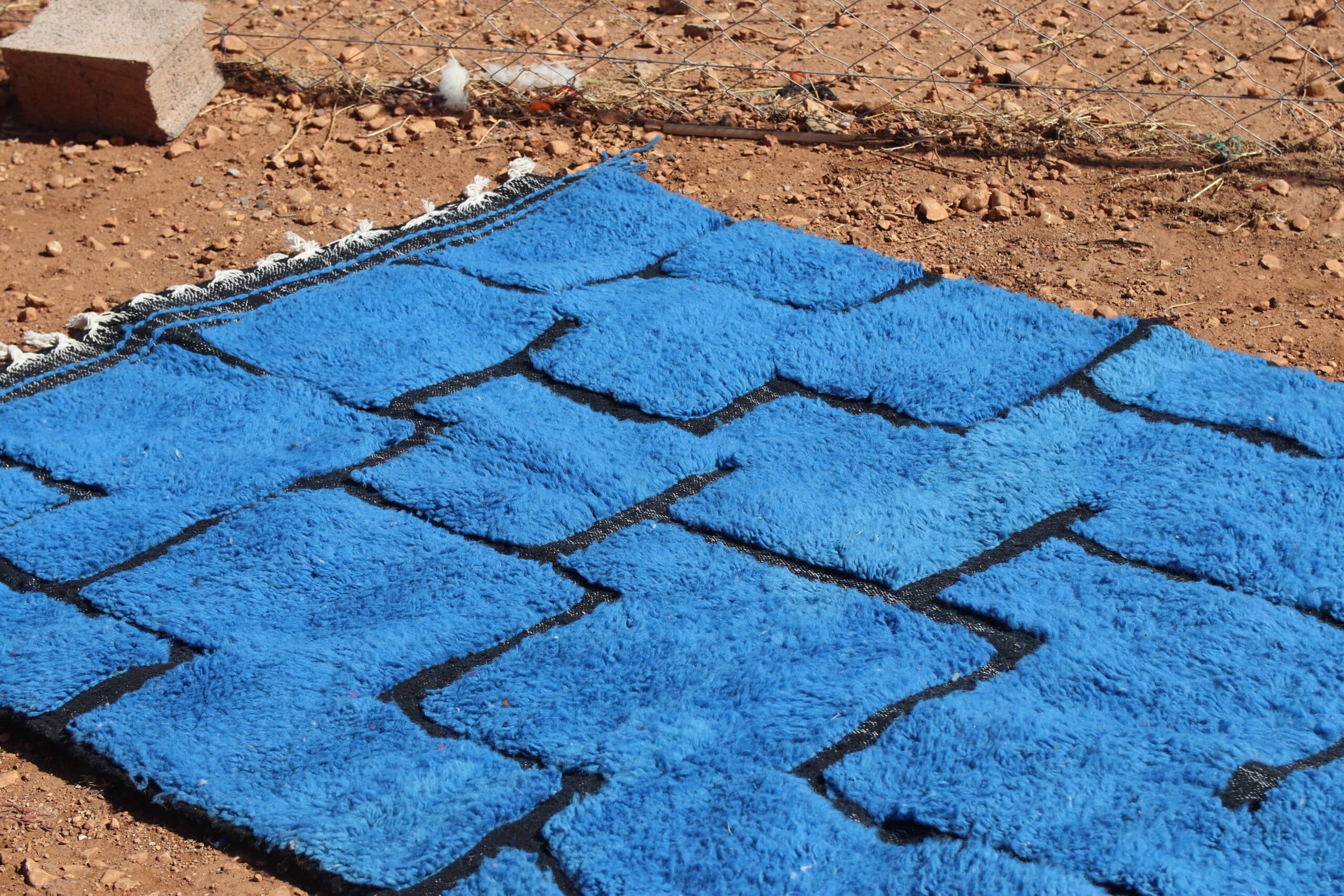Moroccan Abstract Blue Rug - image 5
