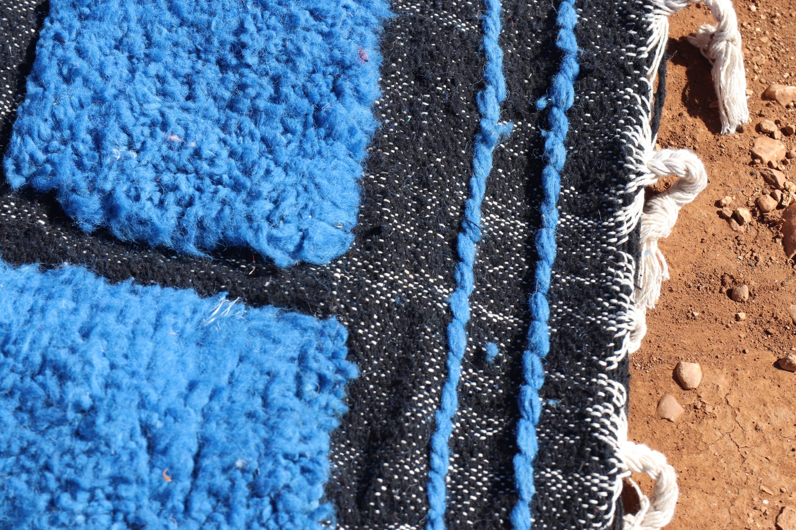 Moroccan Abstract Blue Rug - image 3