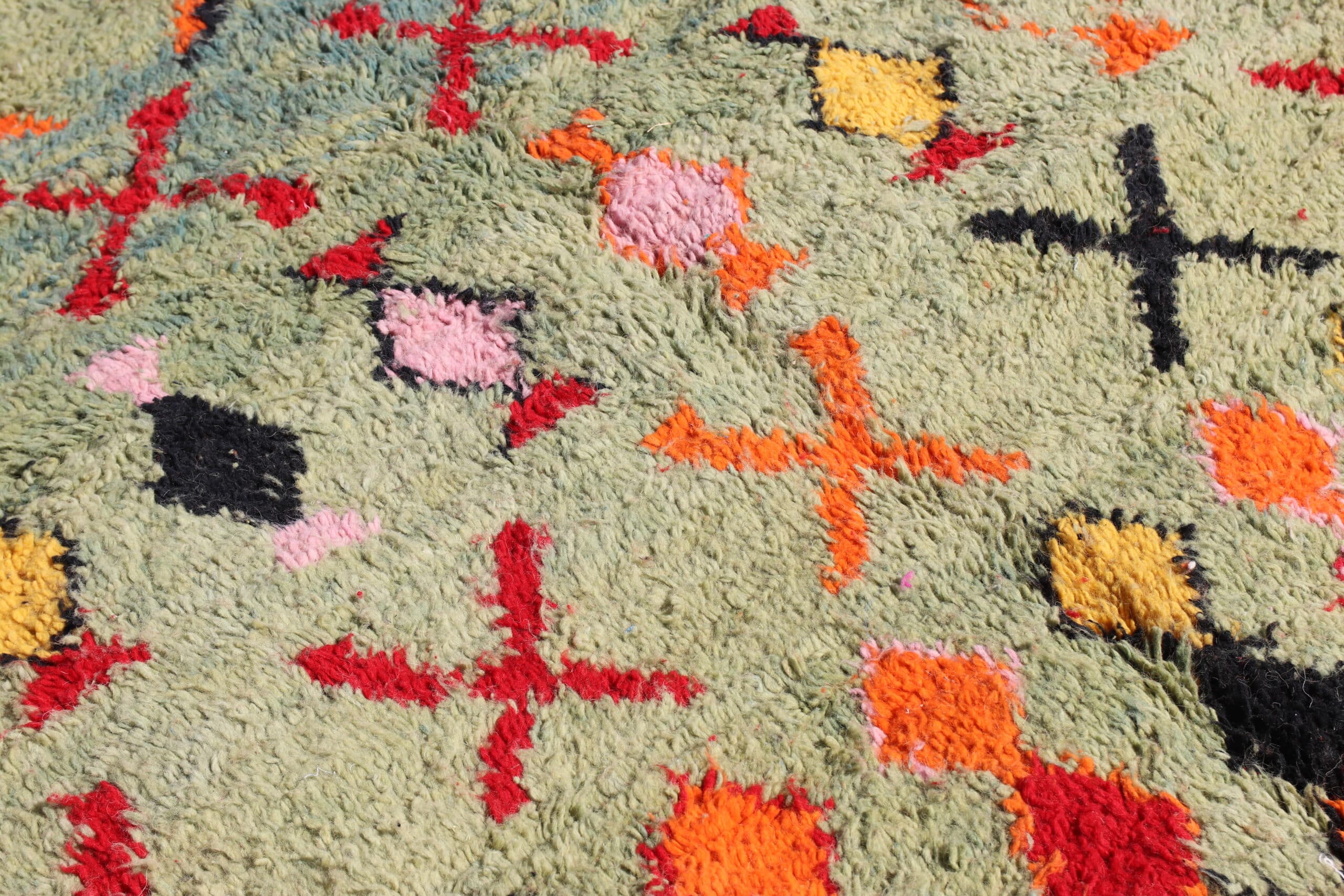Handcrafted Berber Moroccan Green Rug - image 3