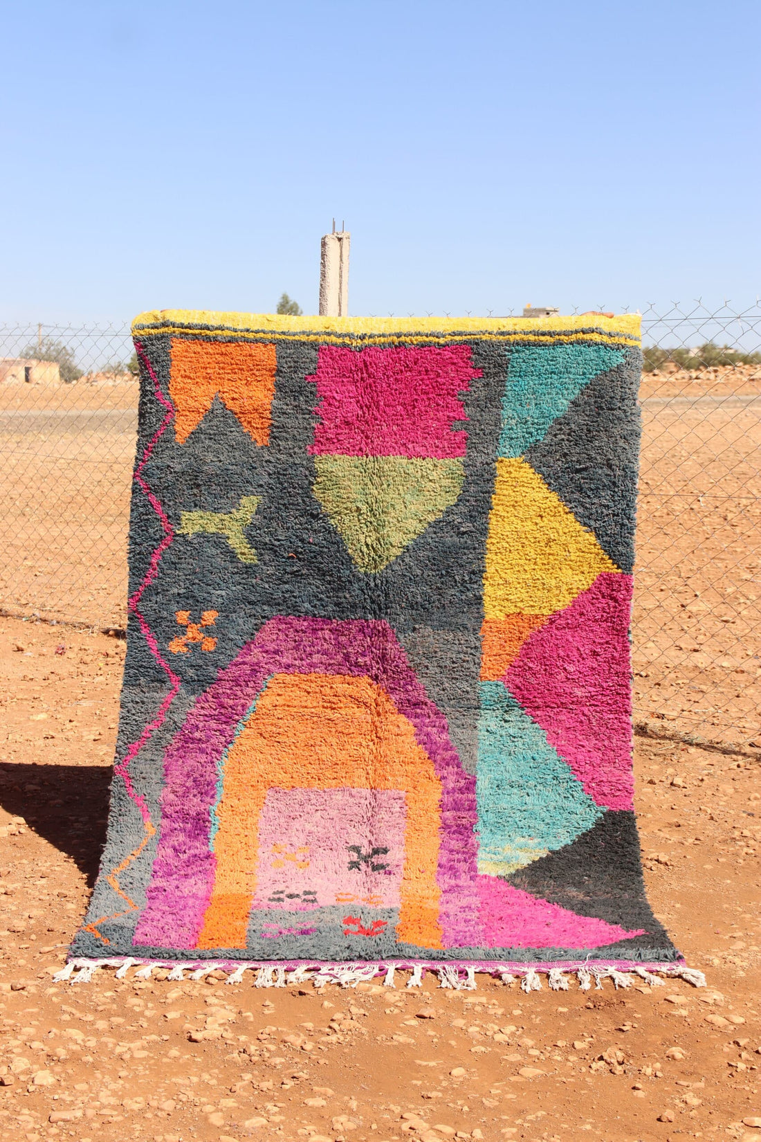 Handcrafted Abstract Multicolor Berber Rug