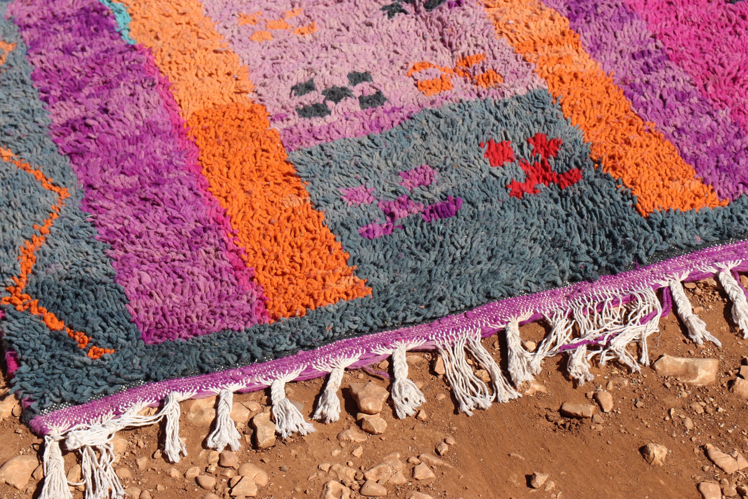 Handcrafted Abstract Multicolor Berber Rug - image 4