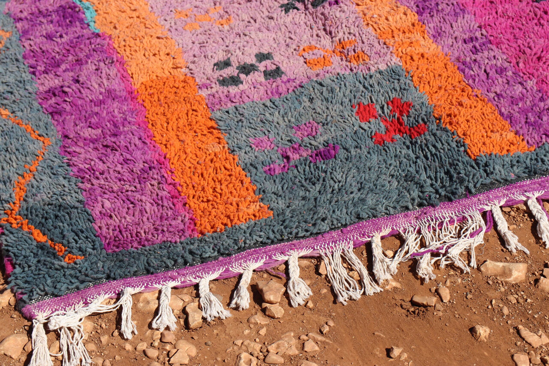 Handcrafted Abstract Multicolor Berber Rug - image 4