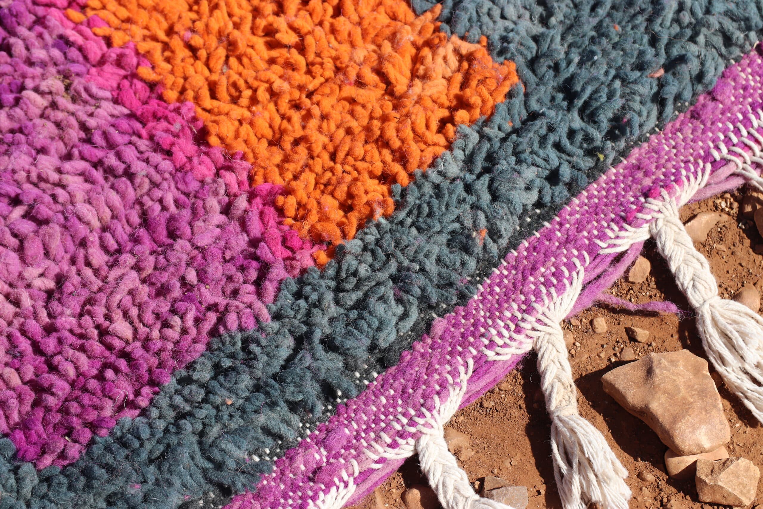 Handcrafted Abstract Multicolor Berber Rug - image 3