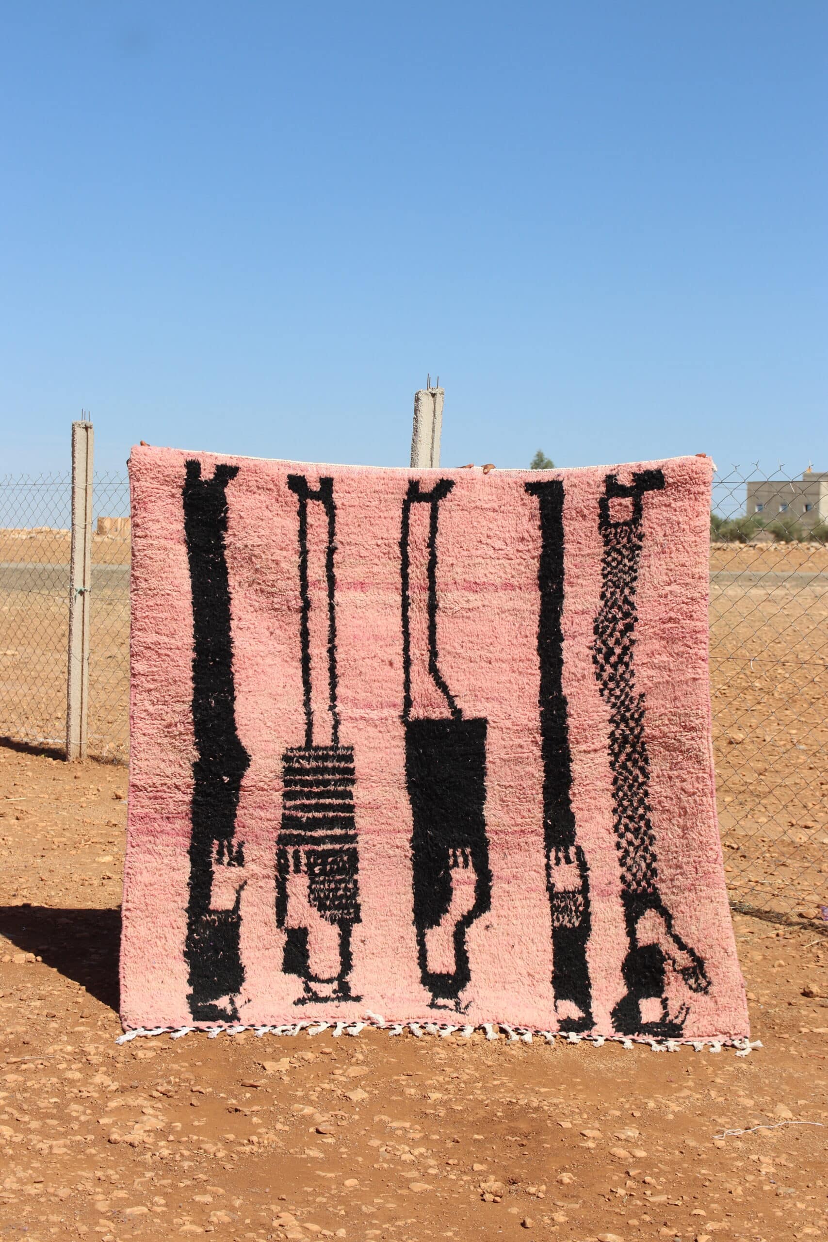 Elegant Moroccan Berber Geometric Rug