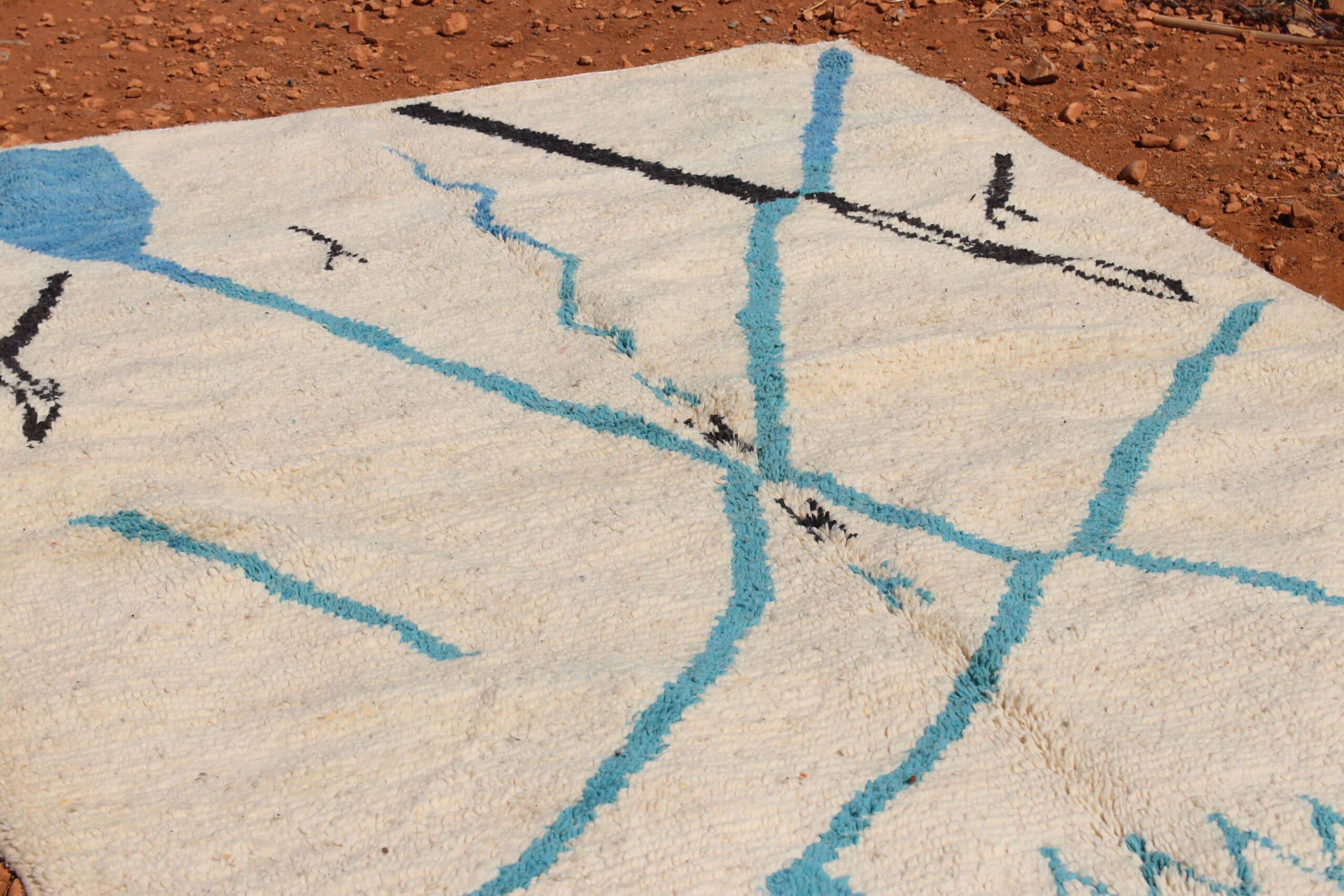 Minimalist Custom White Abstract Rug - image 6