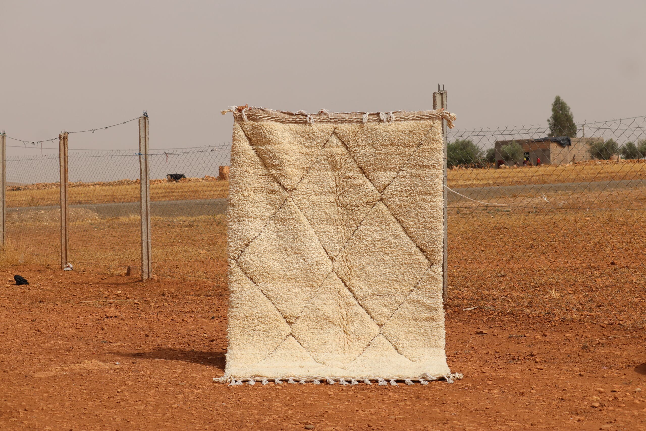 Elegant White Moroccan Rug