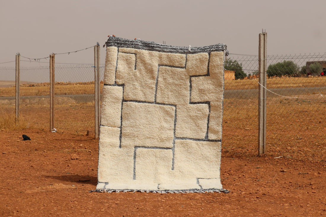 Moroccan off white rug