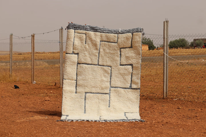 Moroccan off white rug