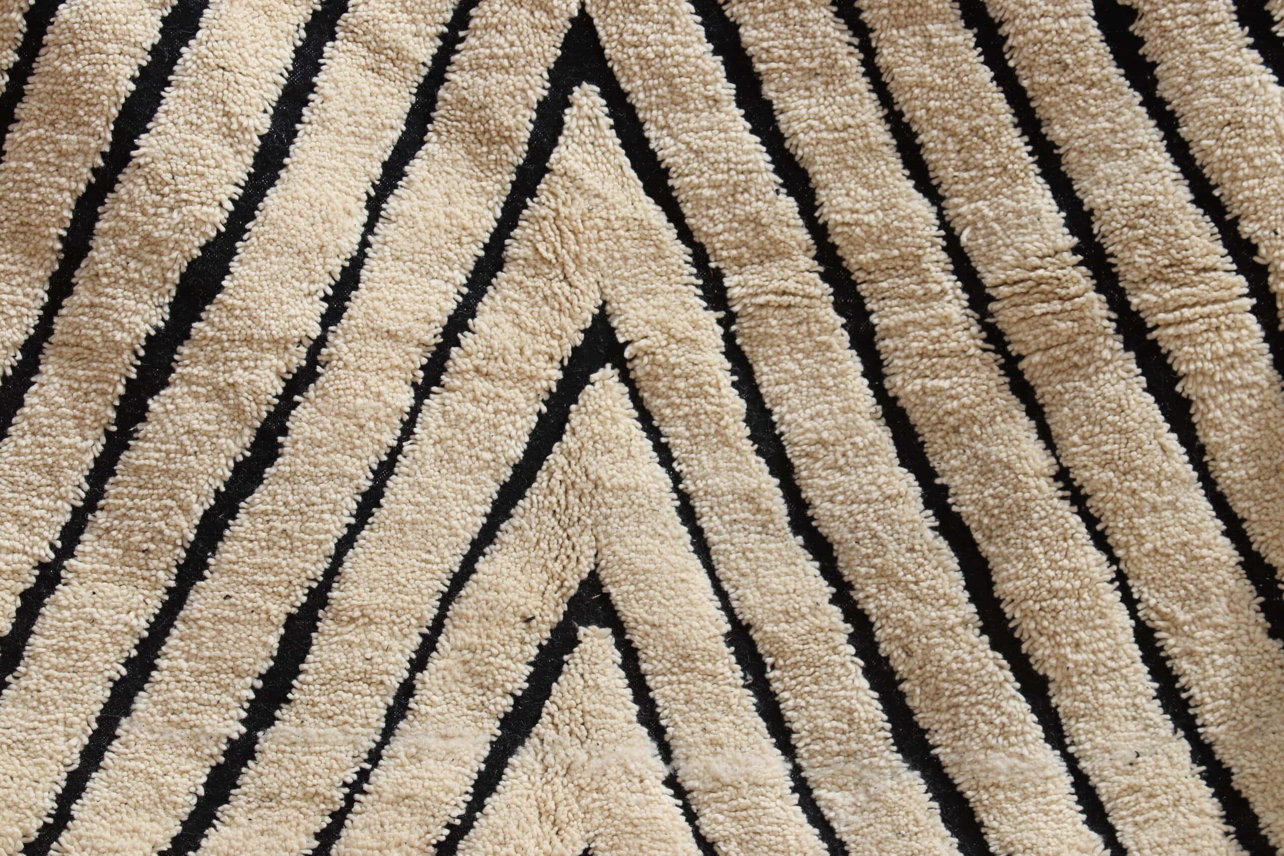Black and white striped rug - image 2