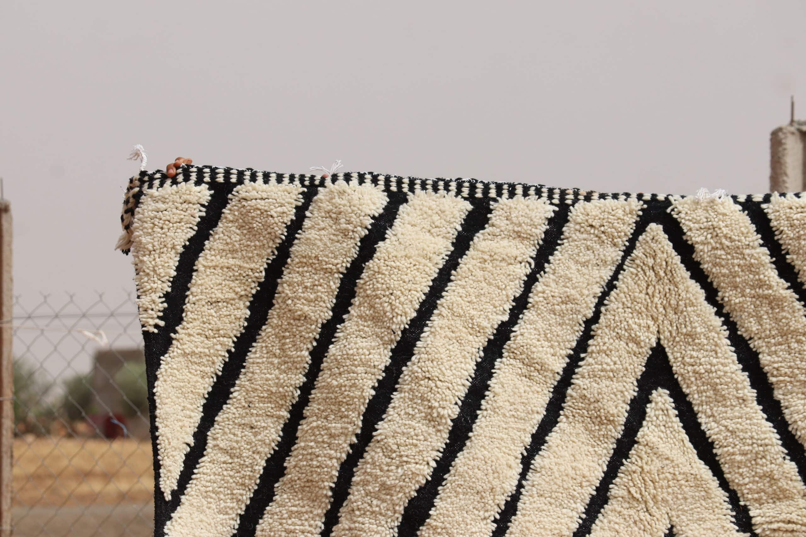Black and white striped rug - image 3