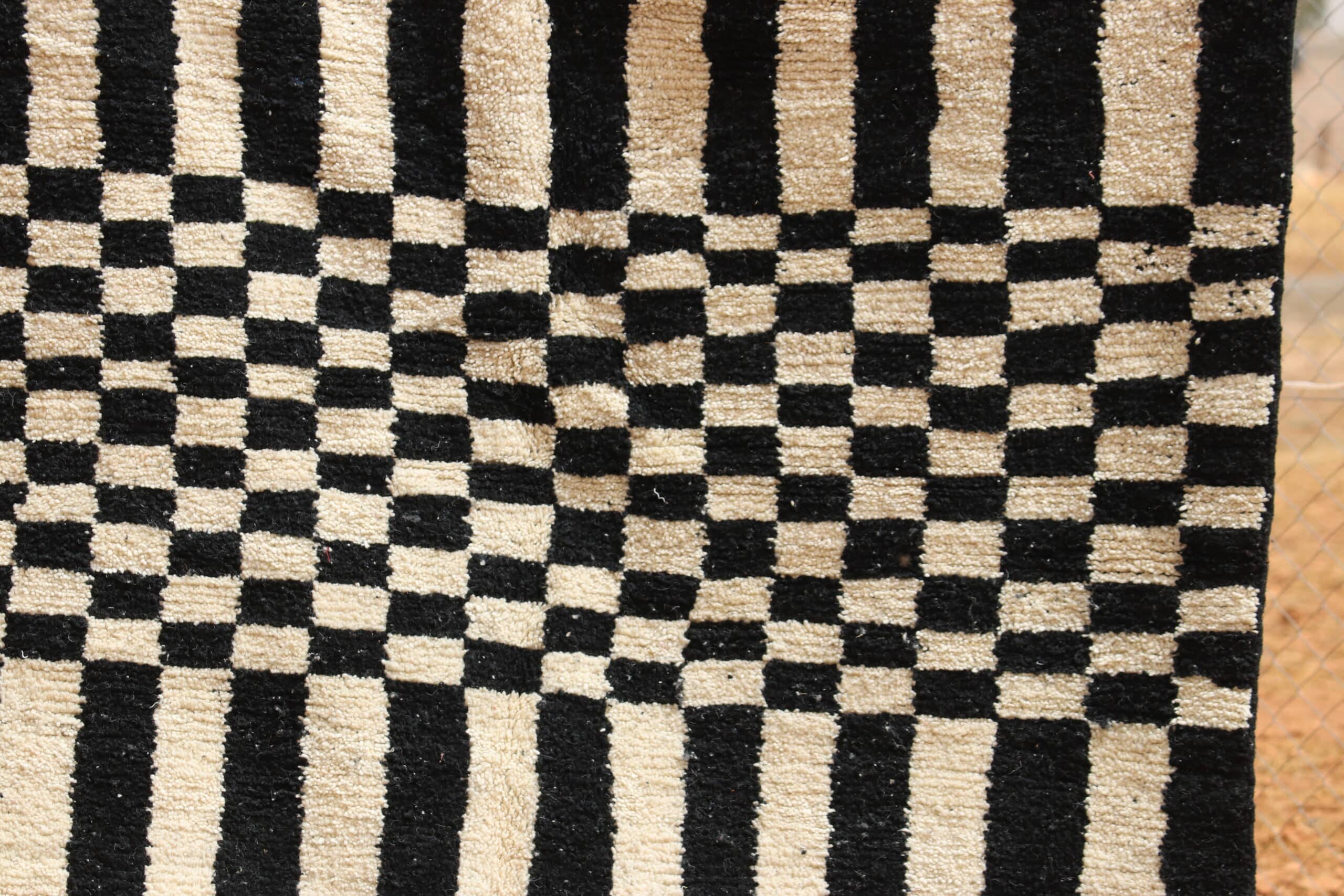 Black and white checkered rug - image 2
