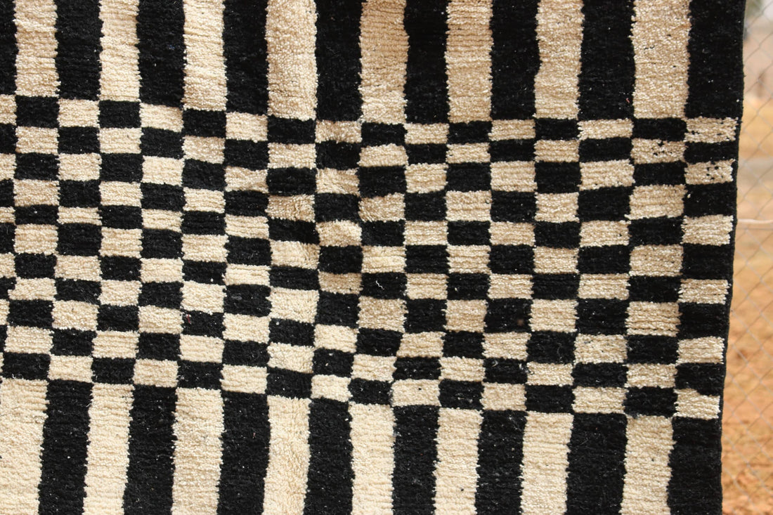 Black and white checkered rug - image 2