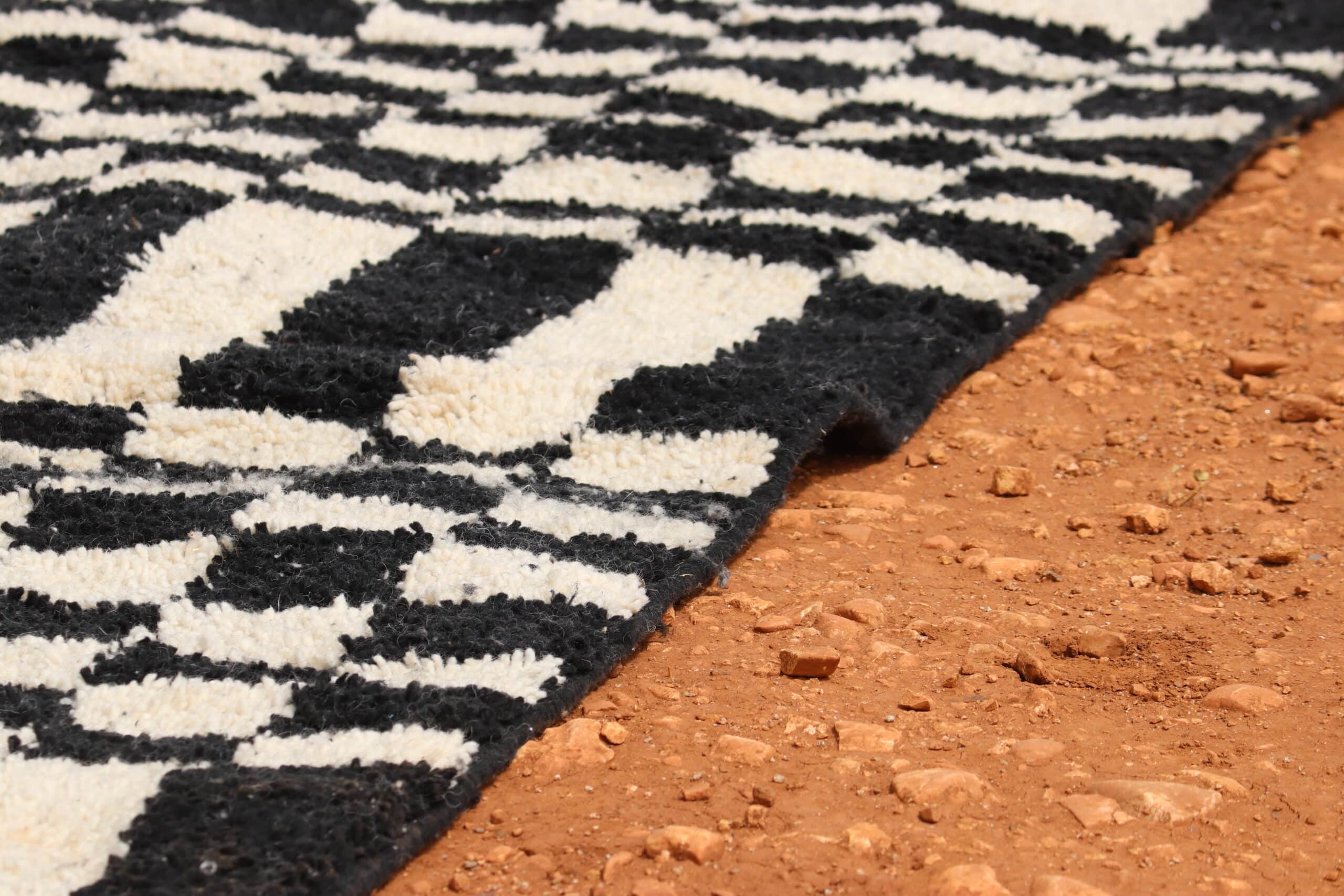 Black and white checkered rug - image 3