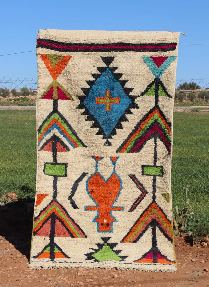 White Berber Abstract Rug