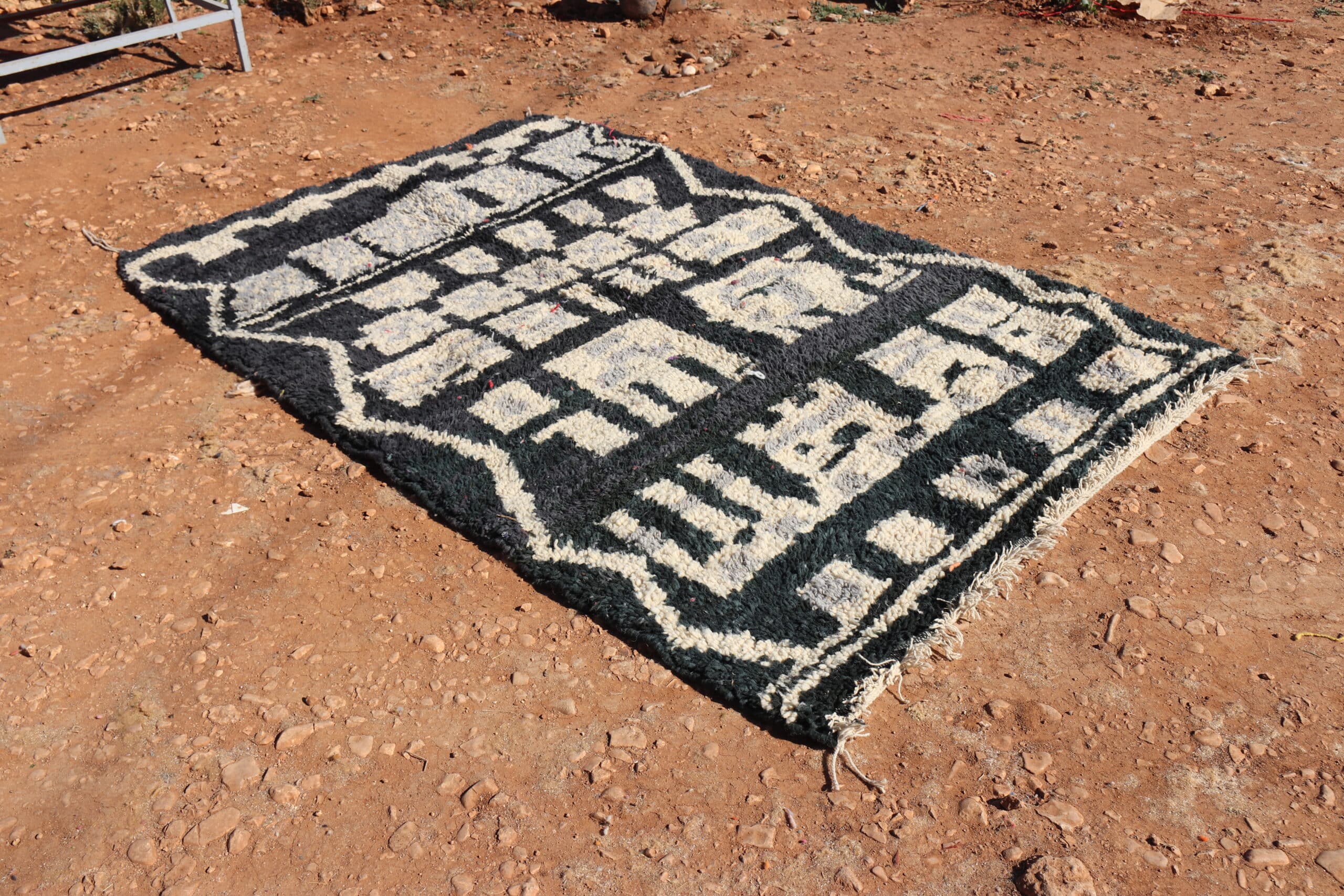 Black Moroccan Colorful Rug - image 2
