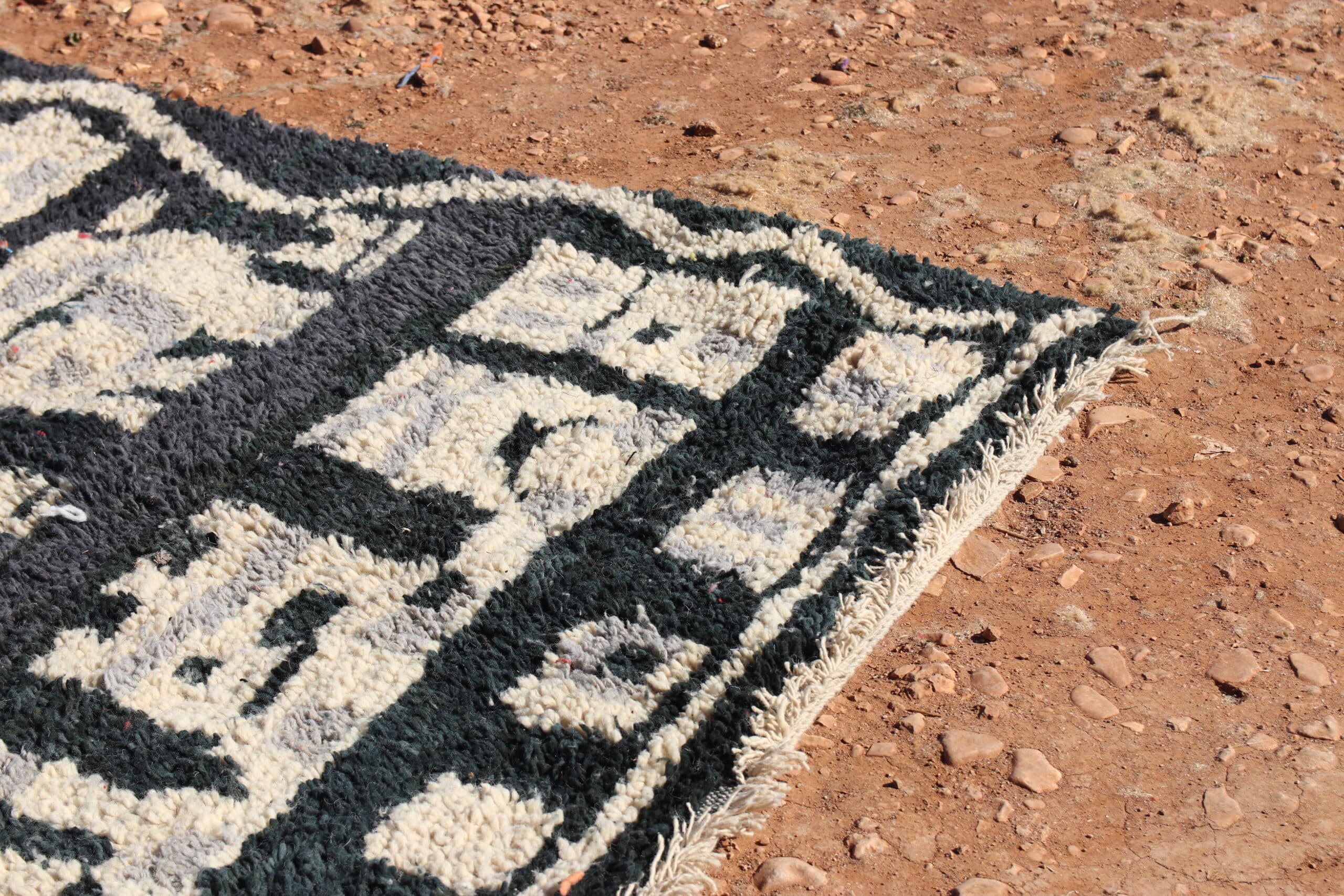 Black Moroccan Colorful Rug - image 3