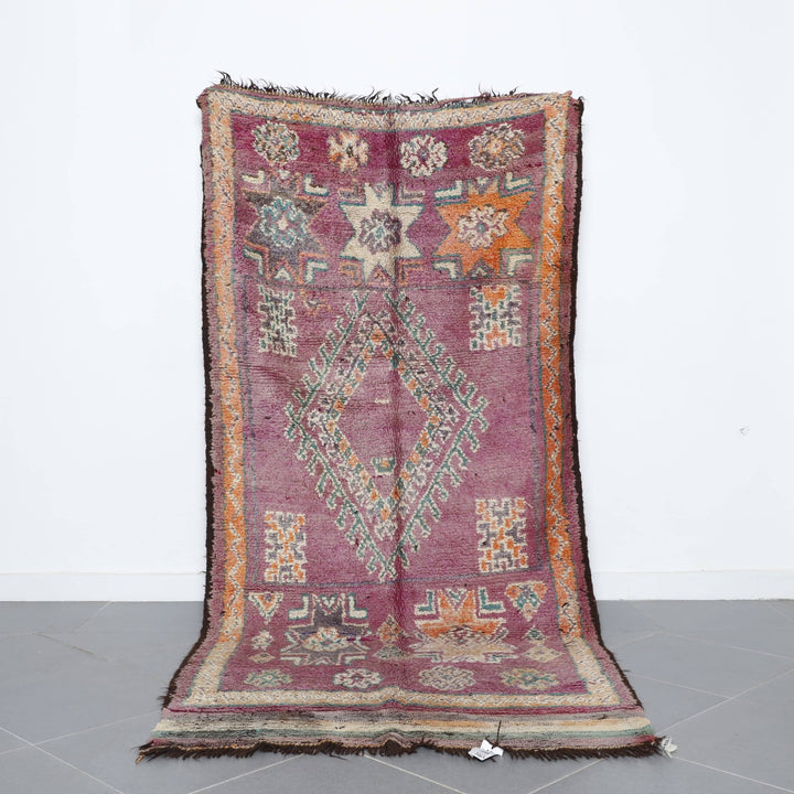 Large Vintage Handmade Moroccan Berber Rug 288cm x 133cm – Authentic Wool Carpet