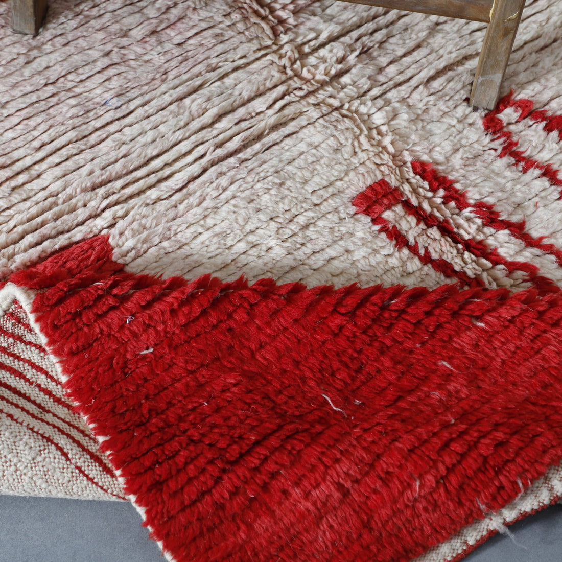 Pink Moroccan Rug 6.4×4.8 Ft – Handmade Wool Carpet