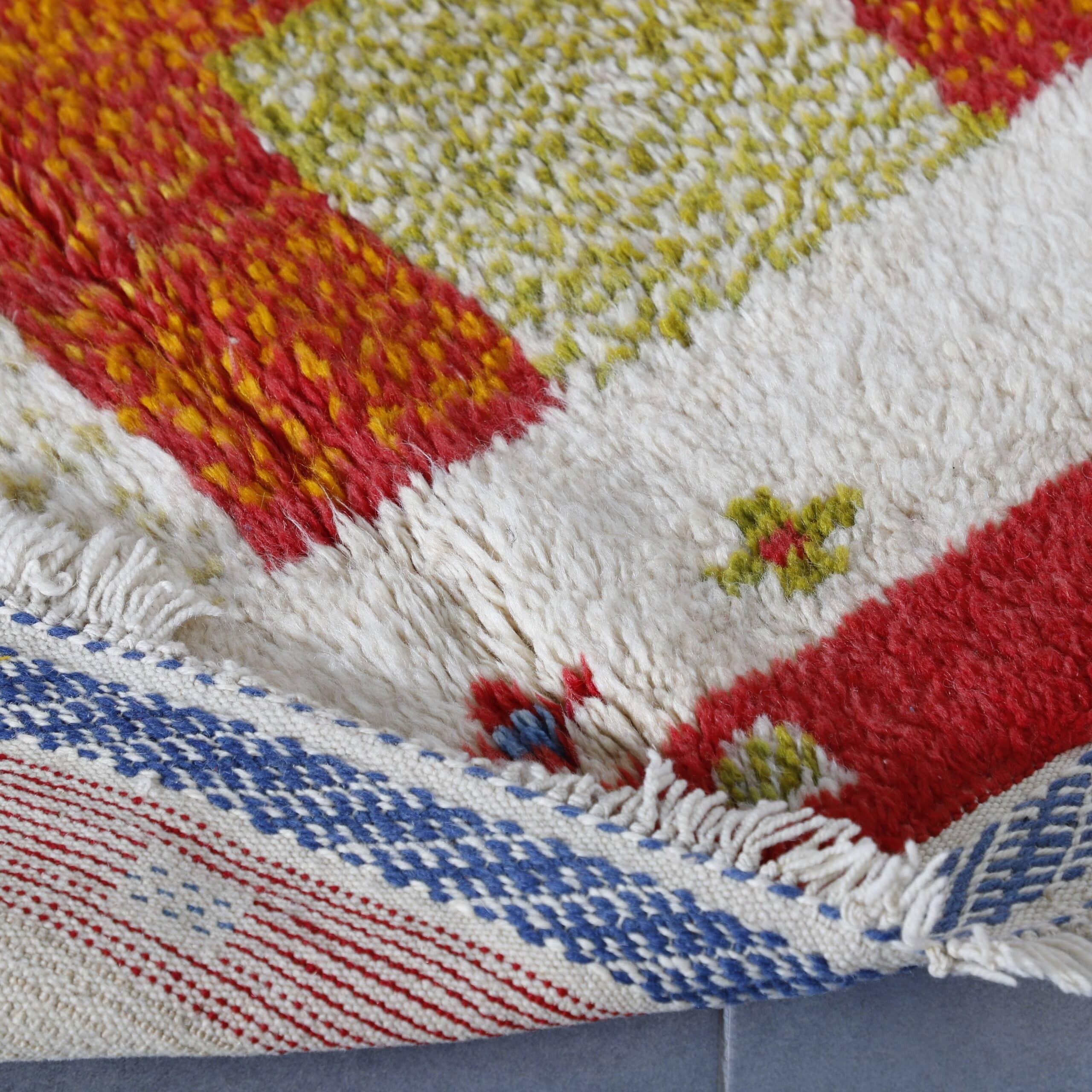 Colorful Taznakht Rug 5.2×4.7 Ft – Handmade Moroccan Wool Carpet