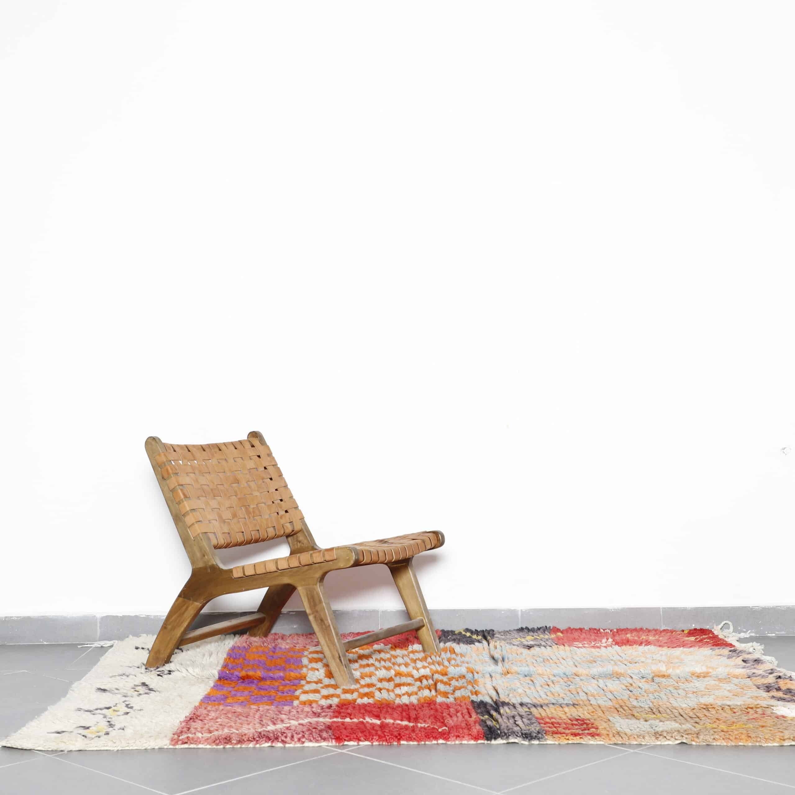 Abstract Pink Boujaad Rug 6.9×4.9 Ft