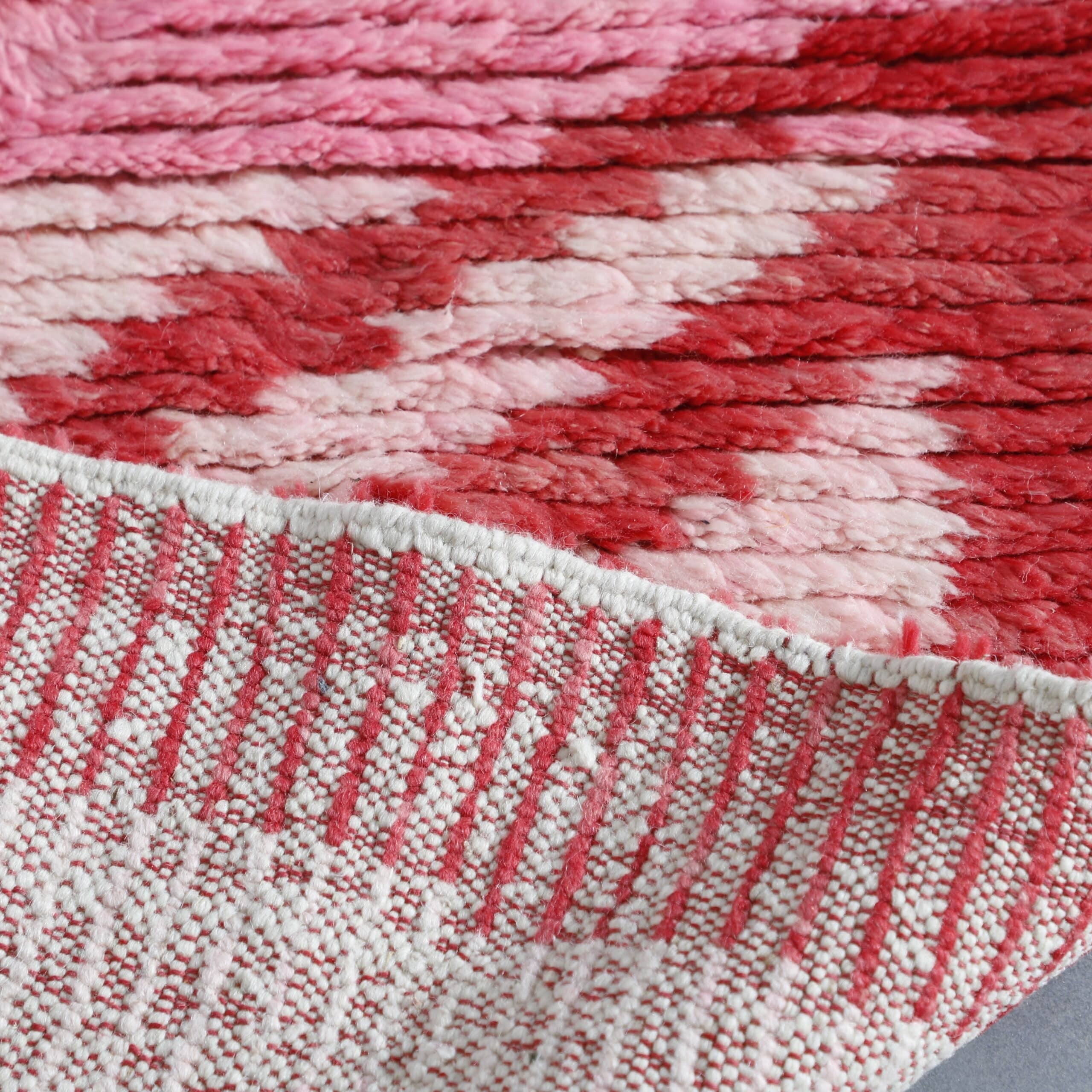 Pink Boujaad Rug 6.4×5.1 Ft – Handmade Moroccan Carpet