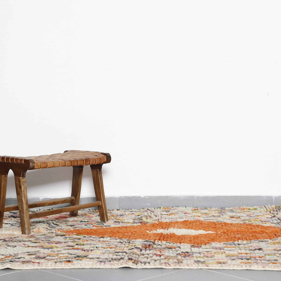 Geometric Boujaad Rug 8.2×5.2 Ft – Handmade Moroccan Wool Carpet