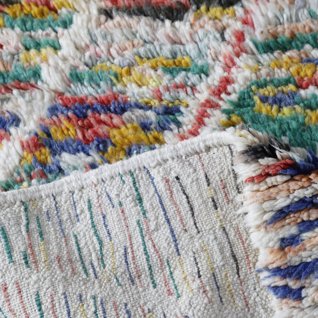Colorful Boujaad Rug – 7.5×5.2 Ft Handwoven Moroccan Wool Carpet