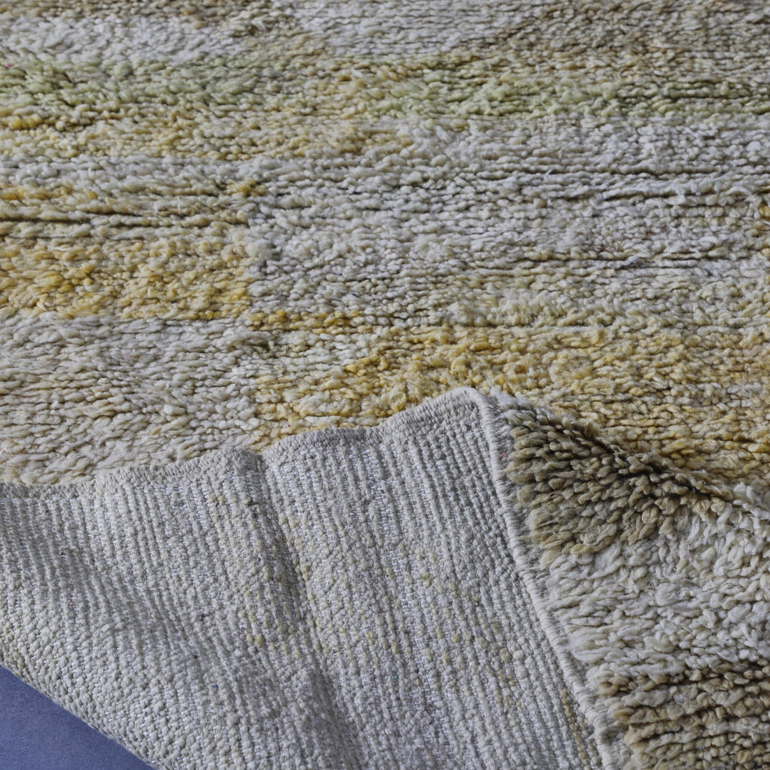 Yellow Boujaad Rug 9.3×6.3 Ft – Handmade Moroccan Wool Carpet