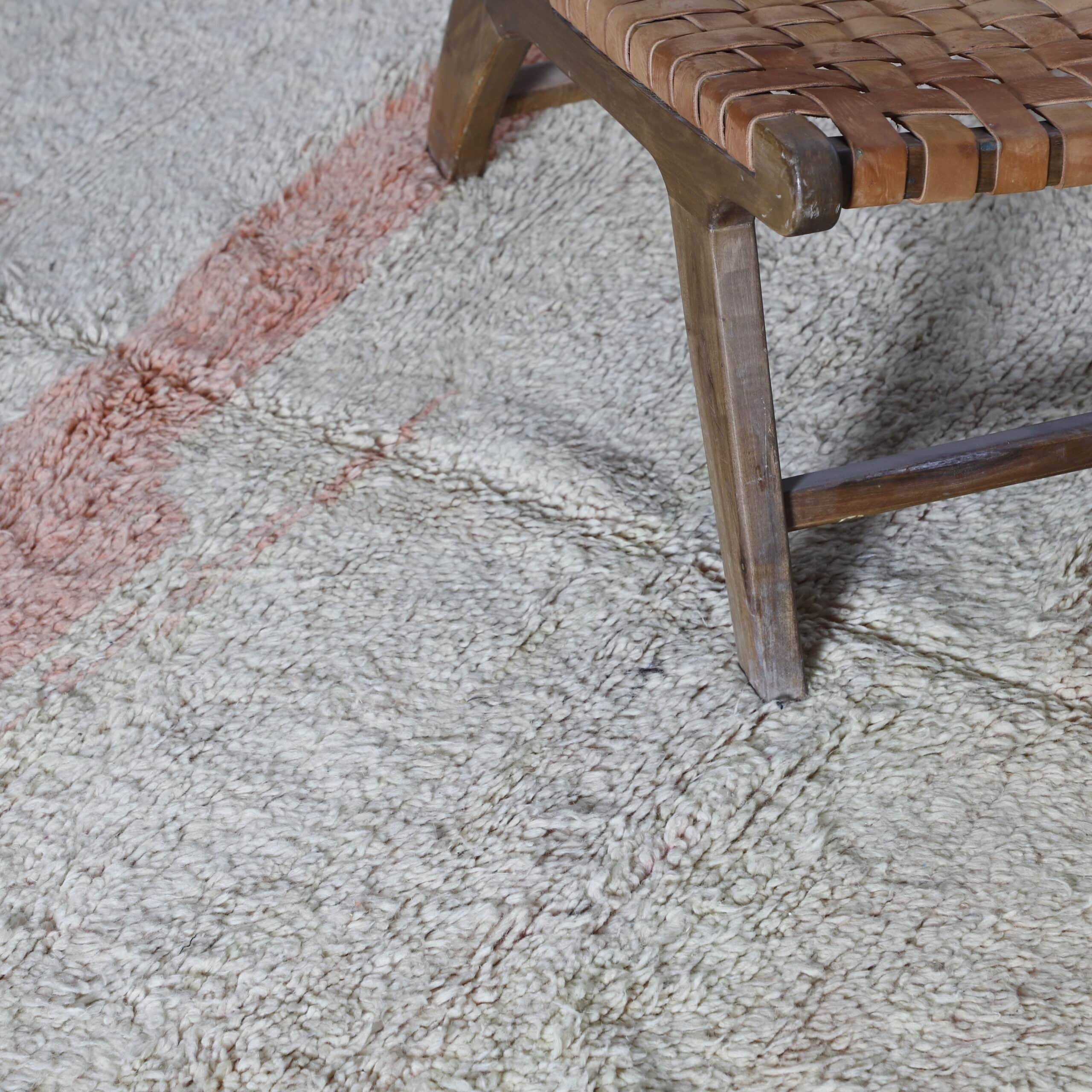 Pink Boujaad Rug 10.8×6.4 Ft – Handwoven Moroccan Wool Carpet