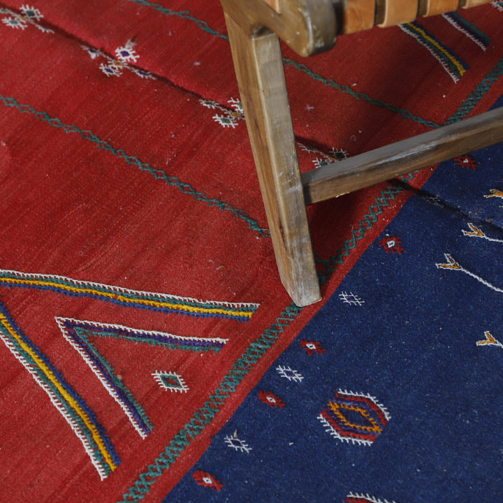 Vintage Kilim with Bold Geometric Design