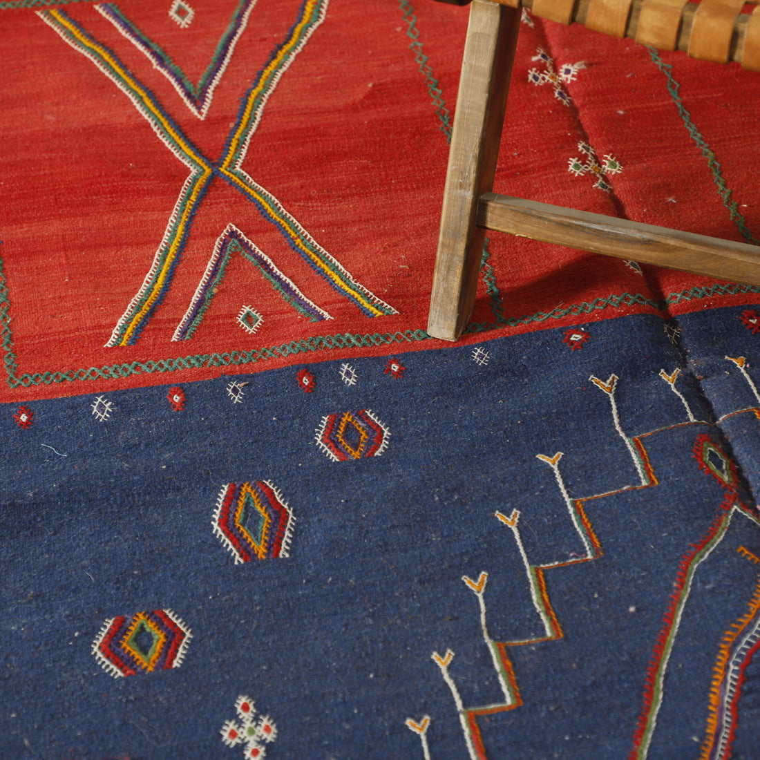 Vintage Kilim with Bold Geometric Design