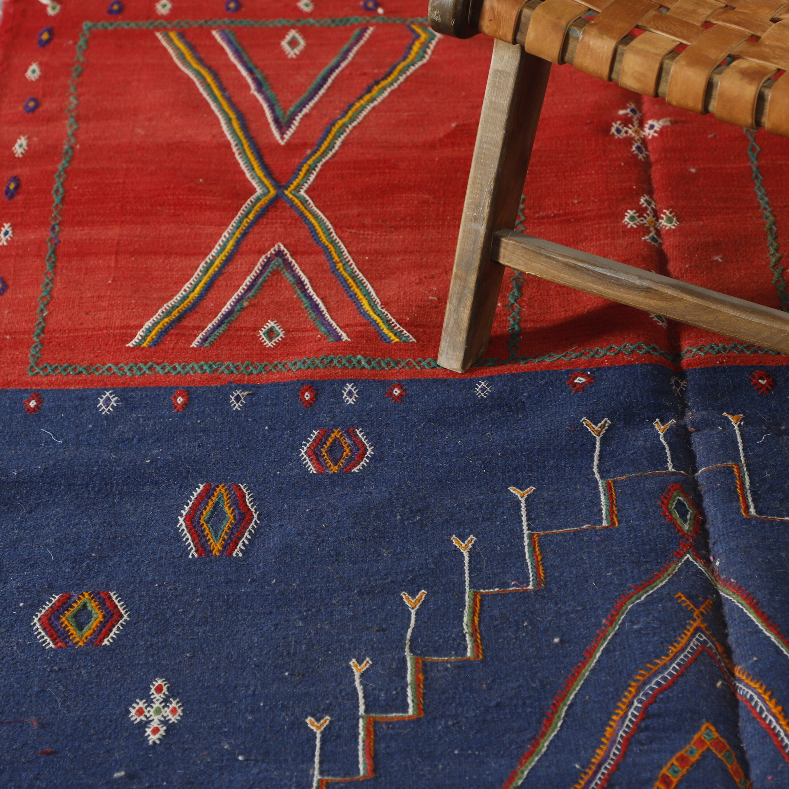 Vintage Kilim with Bold Geometric Design