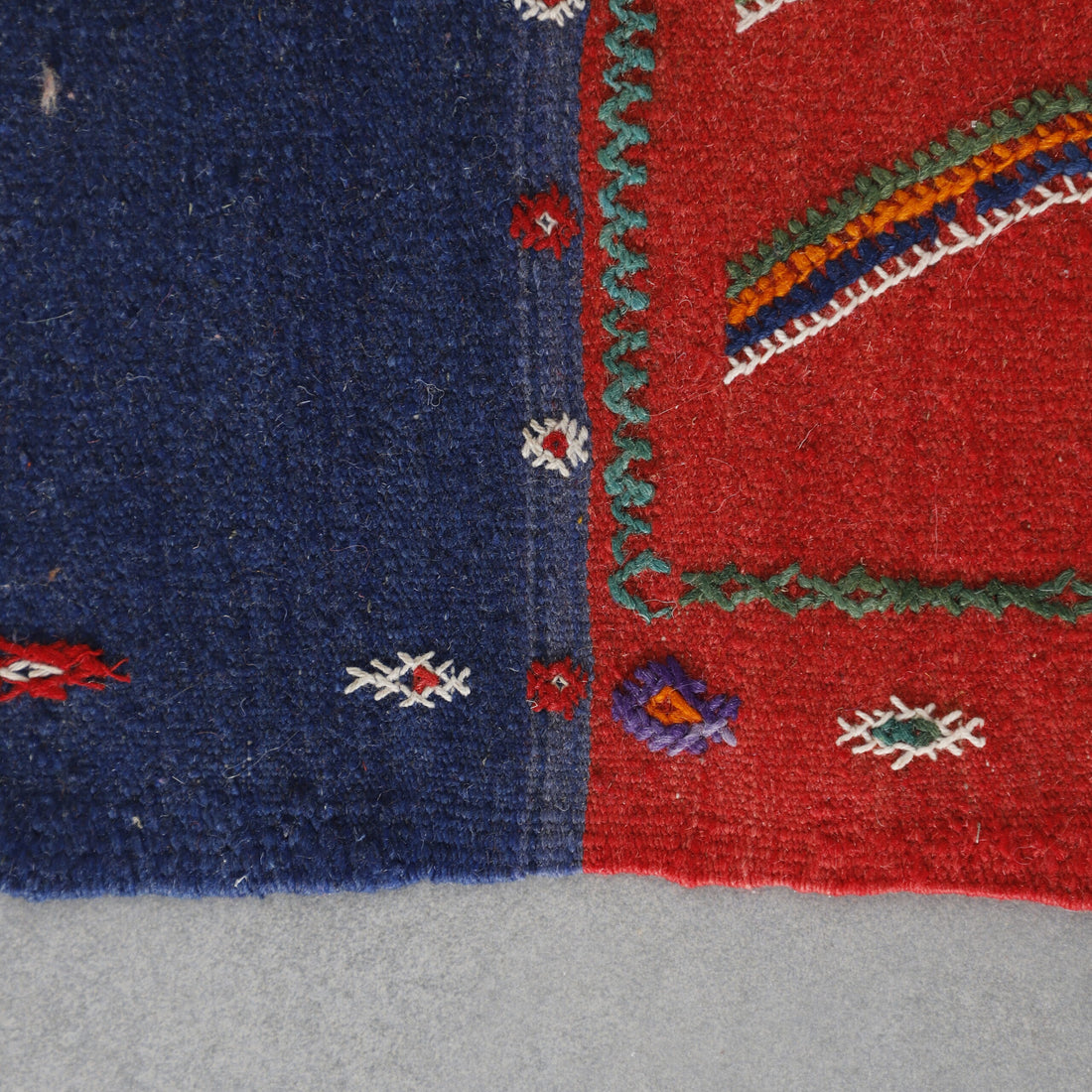 Vintage Kilim with Bold Geometric Design