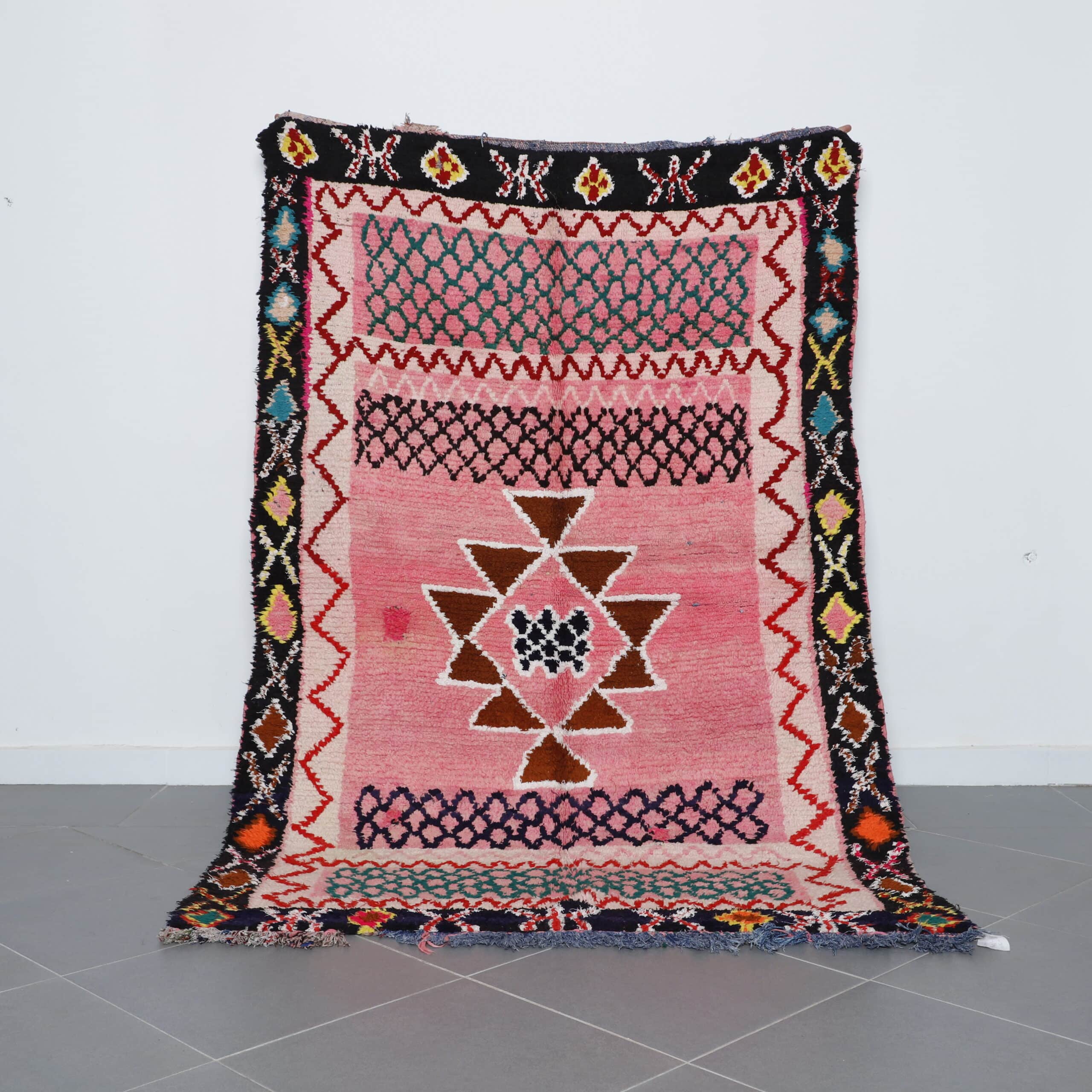 Colorful Moroccan Berber Rug 7.7×5.2 Ft | Handmade Wool Tribal Carpet