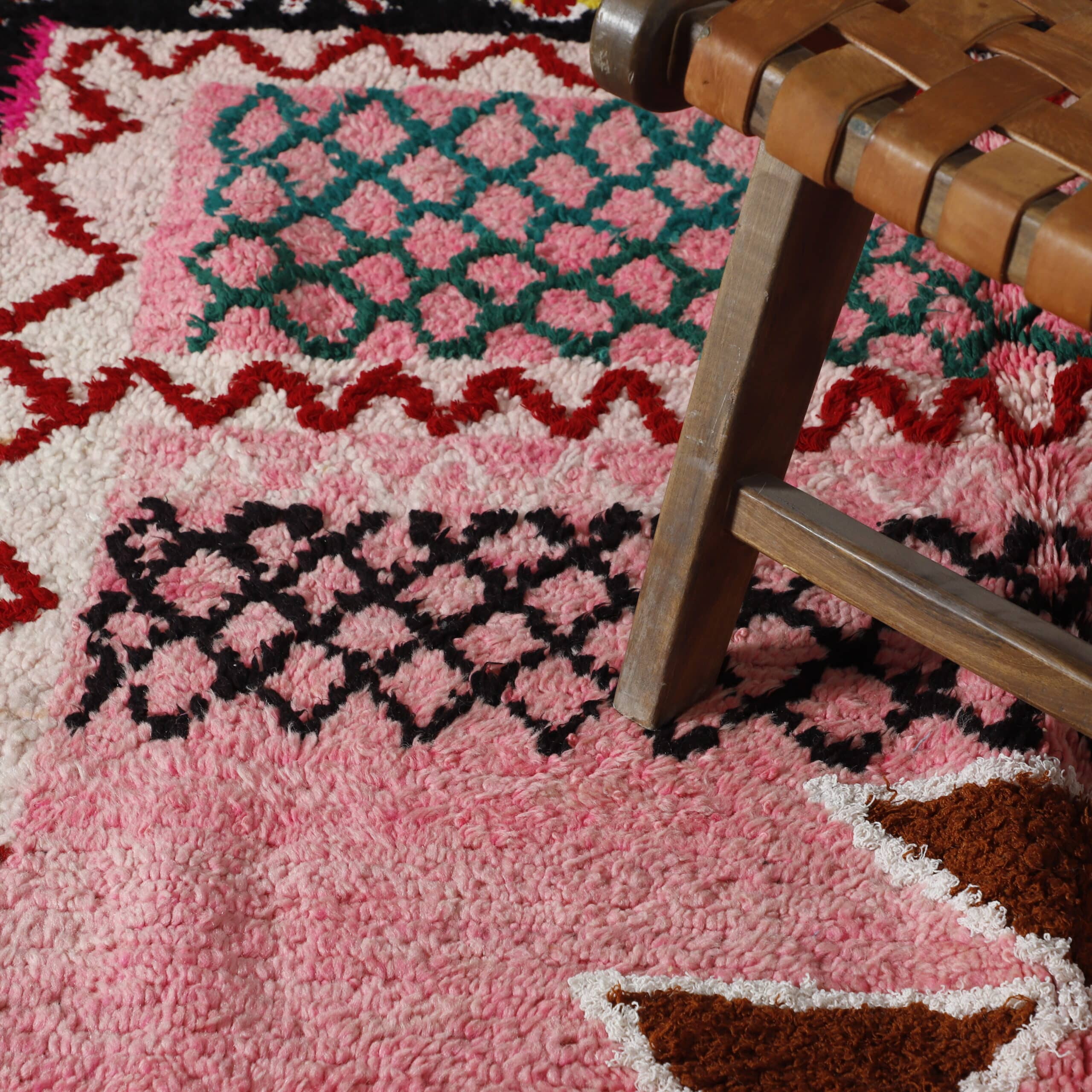 Colorful Moroccan Berber Rug 7.7×5.2 Ft | Handmade Wool Tribal Carpet