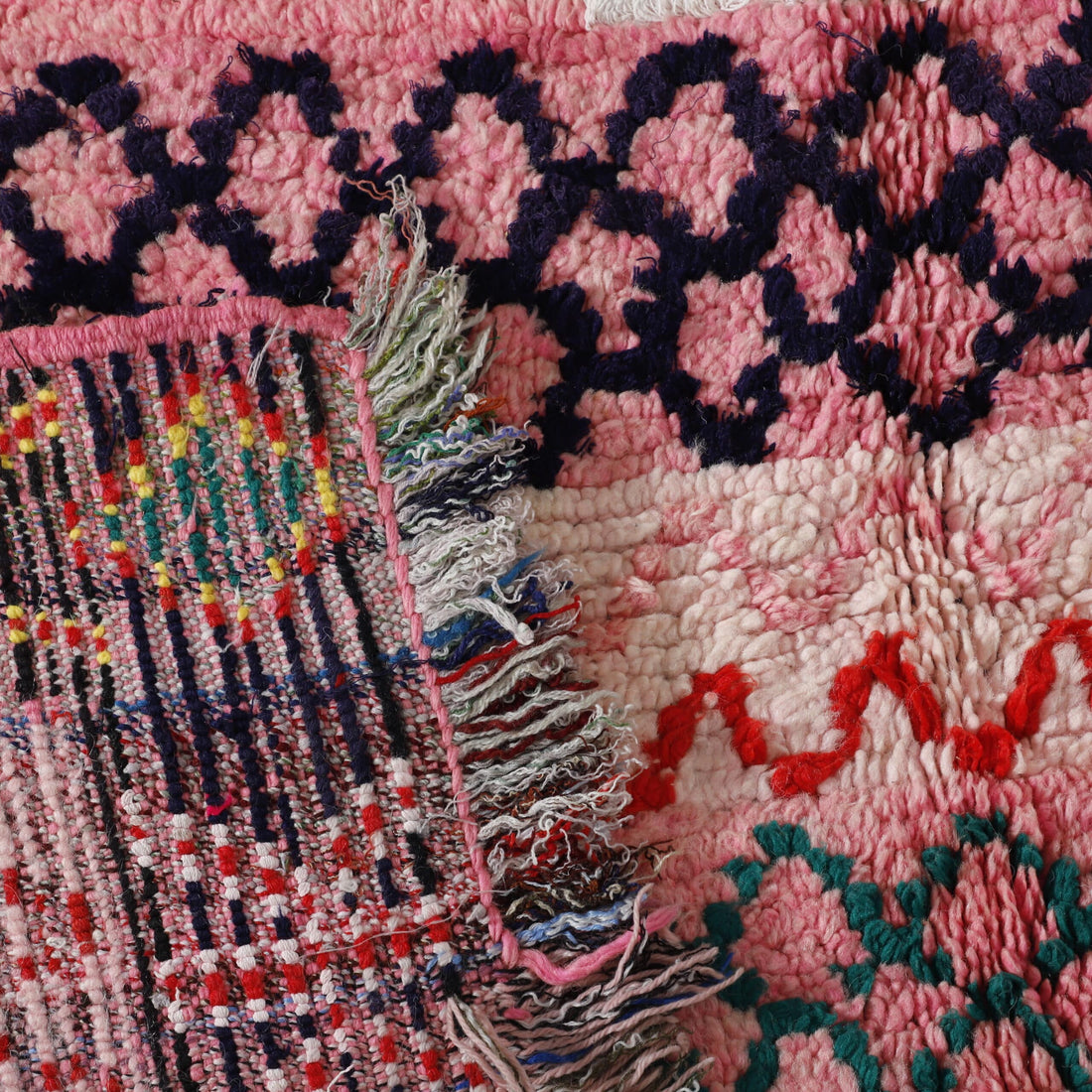 Colorful Moroccan Berber Rug 7.7×5.2 Ft | Handmade Wool Tribal Carpet